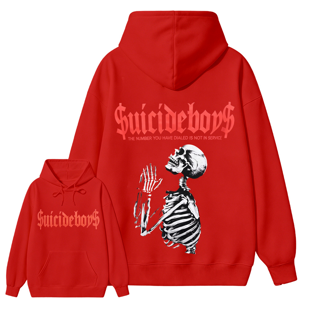 $uicideboy$ Skeleton Pray Hoodie The Number You Have Dialed Is Not In Service Streetwear Hoodie