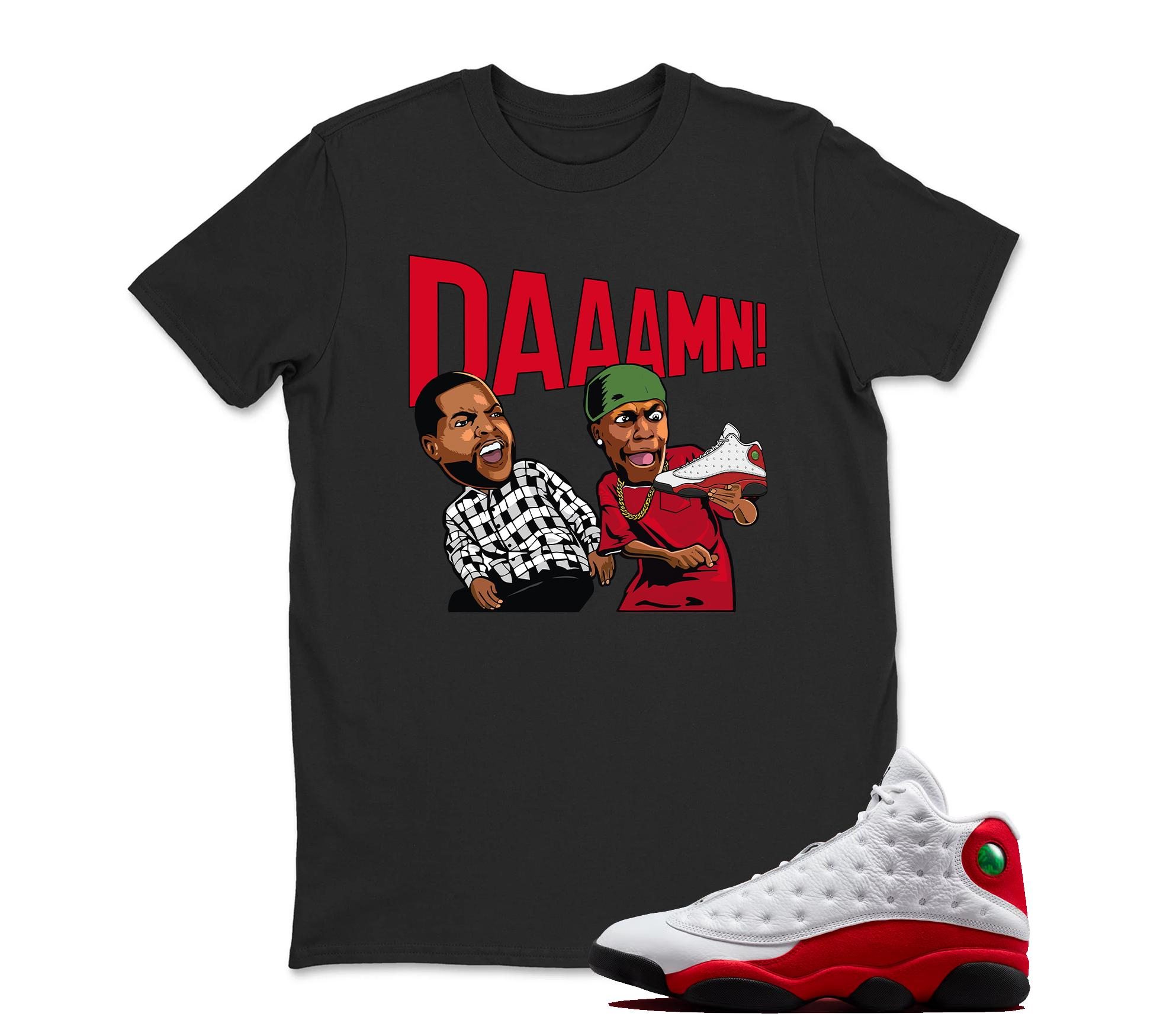 DAAAMN Sneaker T Shirt Matching Jordan 13 OG Chicago Red/White