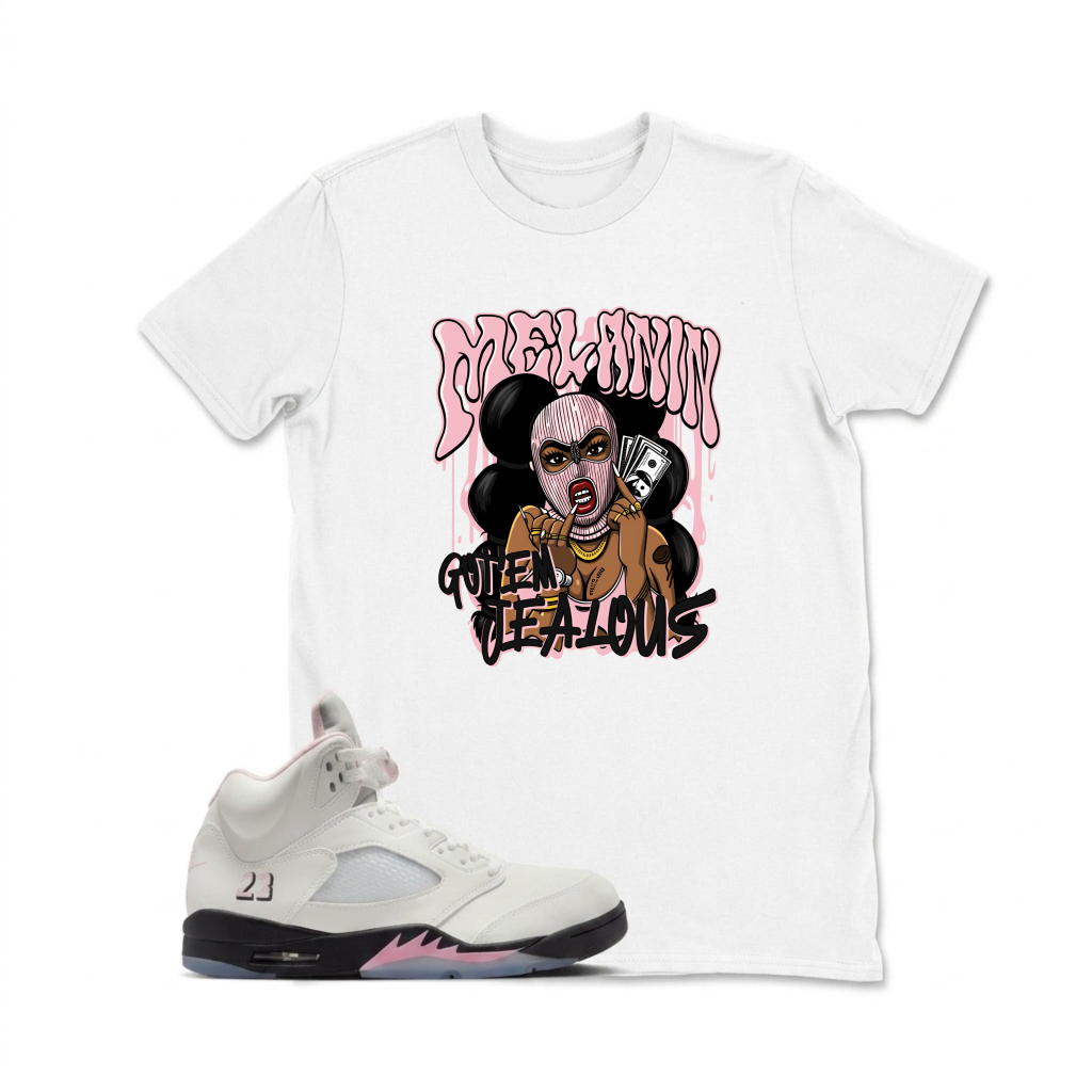 Pink Queen Cartoon Character Design Sneaker T Shirt Matching  Air Jordan 5 Retro OG AJ5 Medium Soft Pink