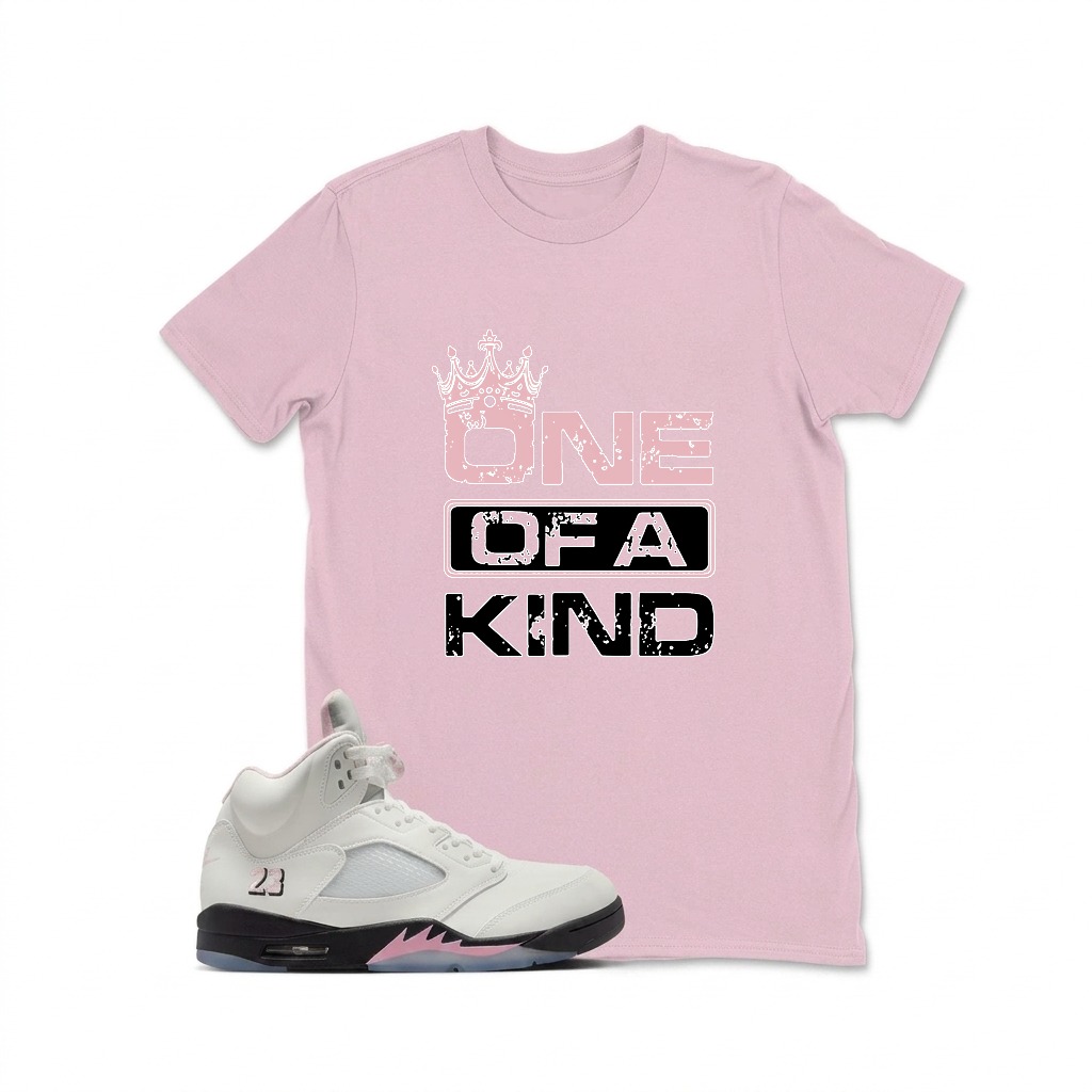 One Of A Kind Crown Sneaker T Shirt Matching  Air Jordan 5 Retro OG AJ5 Medium Soft Pink