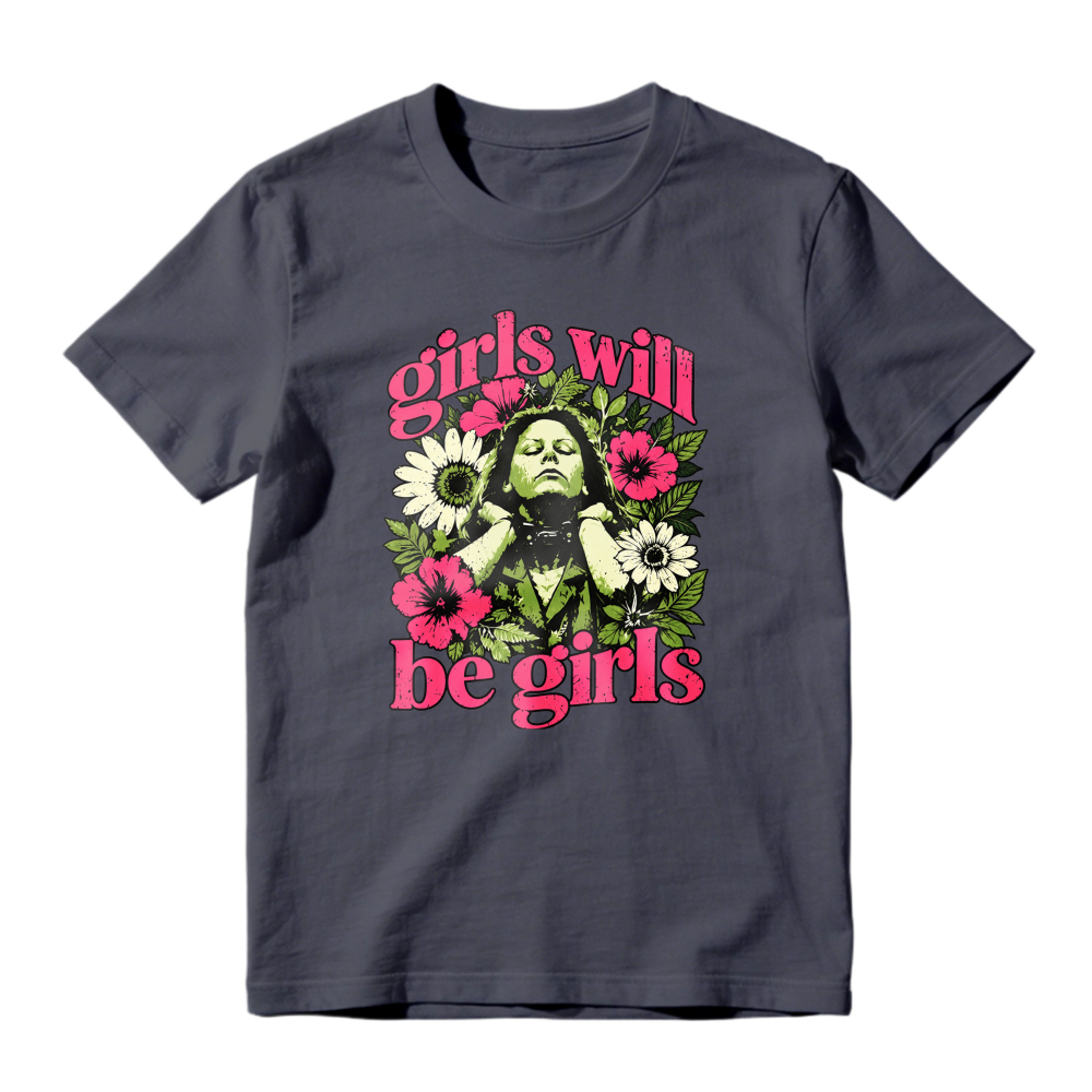 Girls Will Be Girls Floral Witch Graphic T-shirt