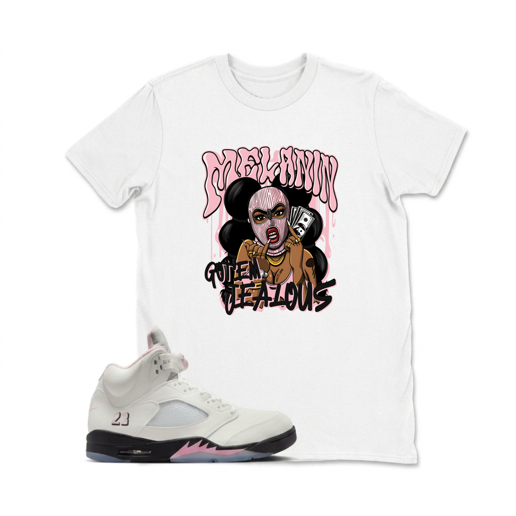 Pink Queen Cartoon Character Design Sneaker T Shirt Matching  Air Jordan 5 Retro OG AJ5 Medium Soft Pink
