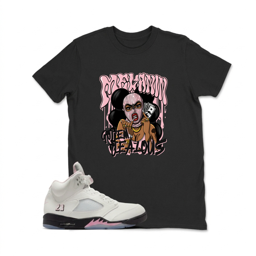 Pink Queen Cartoon Character Design Sneaker T Shirt Matching  Air Jordan 5 Retro OG AJ5 Medium Soft Pink