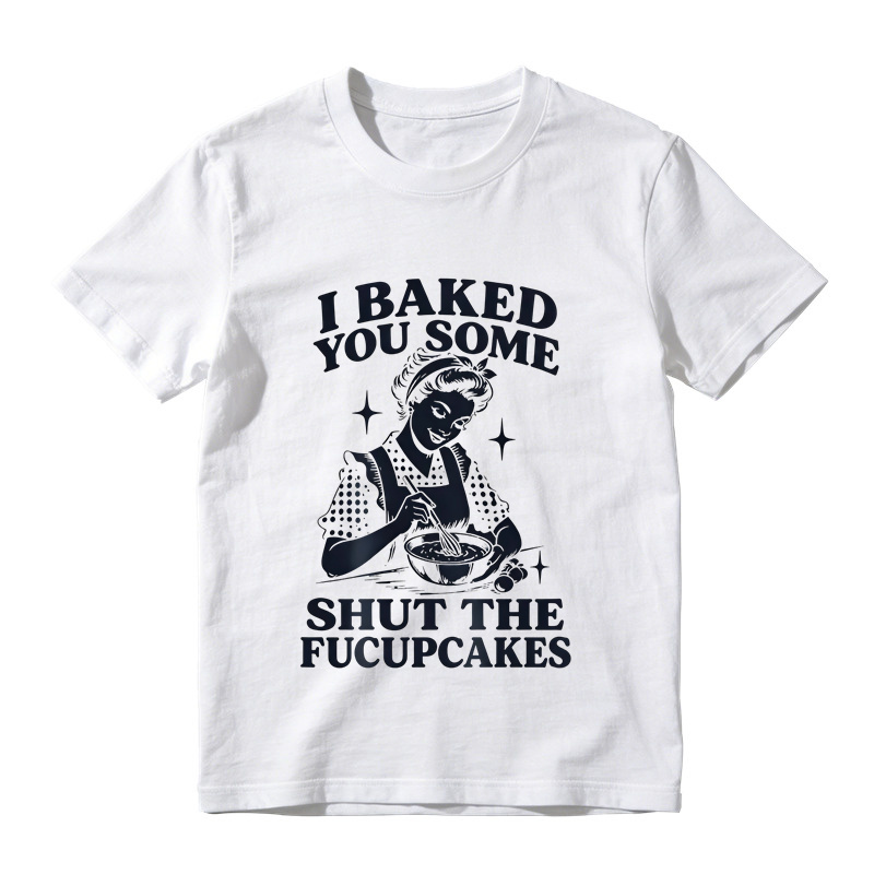 Retro Baking Lady Graphic T-Shirt, Funny Baker Cupcake Tee