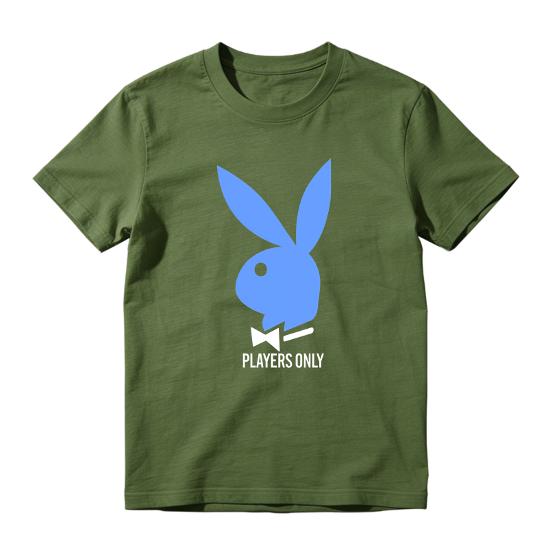 Blue Bunny With Bow Tie Players Only Shirt To Match Jordan 14 Black And University Blue - Sneaker Match Shirt