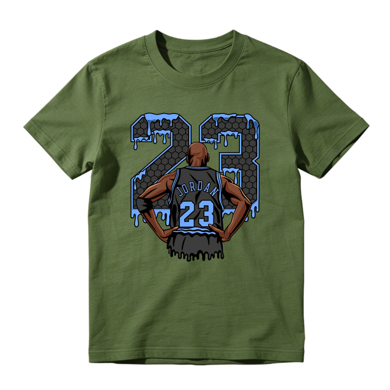 Number 23 Jordan Player Back View Shirt To Match Jordan 14 Black And University Blue Sneaker Match Shirt