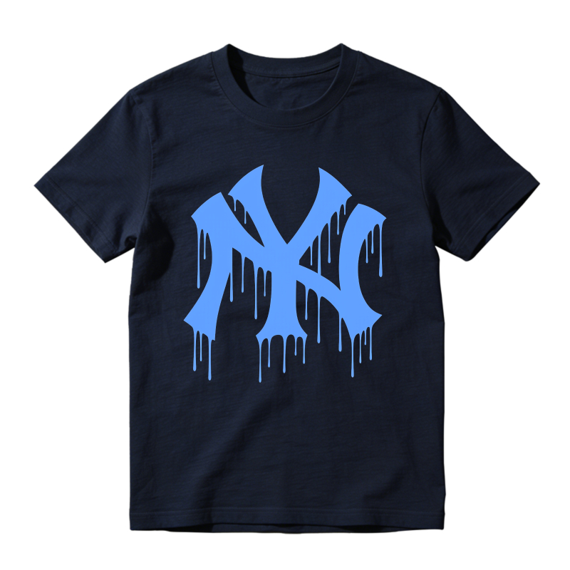 New York Yankees Drip Logo Sneaker T Shirt Matching Jordan 14 University Blue