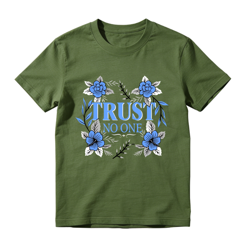 Trust No One Floral Design Sneaker T Shirt Matching Jordan 14 University Blue