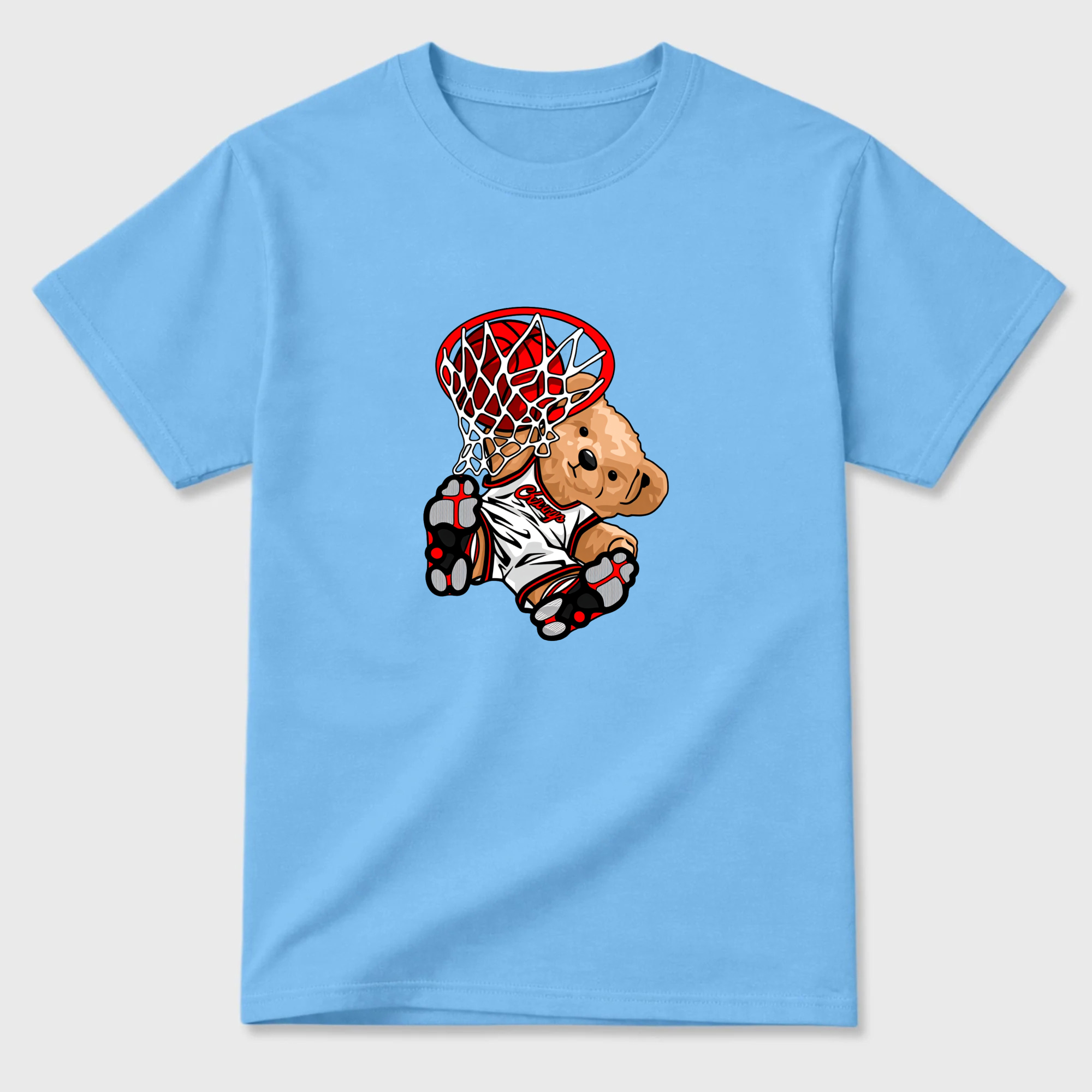 Teddy Bear Basketball Dunking Net Sneaker T Shirt Matching Jordan 13 OG Chicago Red/White