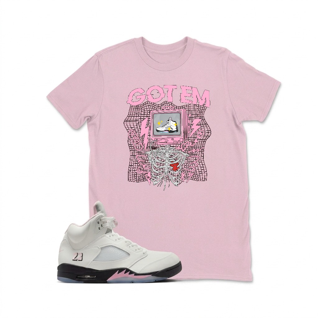Got Em Sneaker Art Design Sneaker T Shirt Matching  Air Jordan 5 Retro OG AJ5 Medium Soft Pink