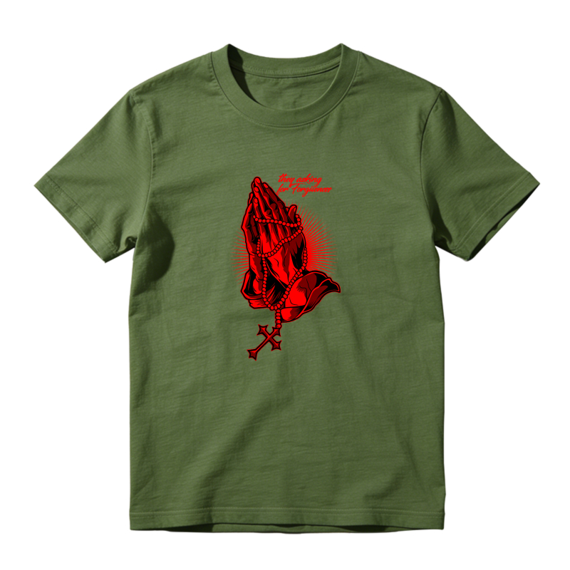 Red Praying Hands With Cross Sneaker T Shirt Matching Jordan 13 OG Chicago Red/White