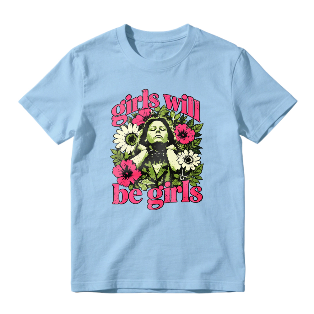 Girls Will Be Girls Floral Witch Graphic T-shirt
