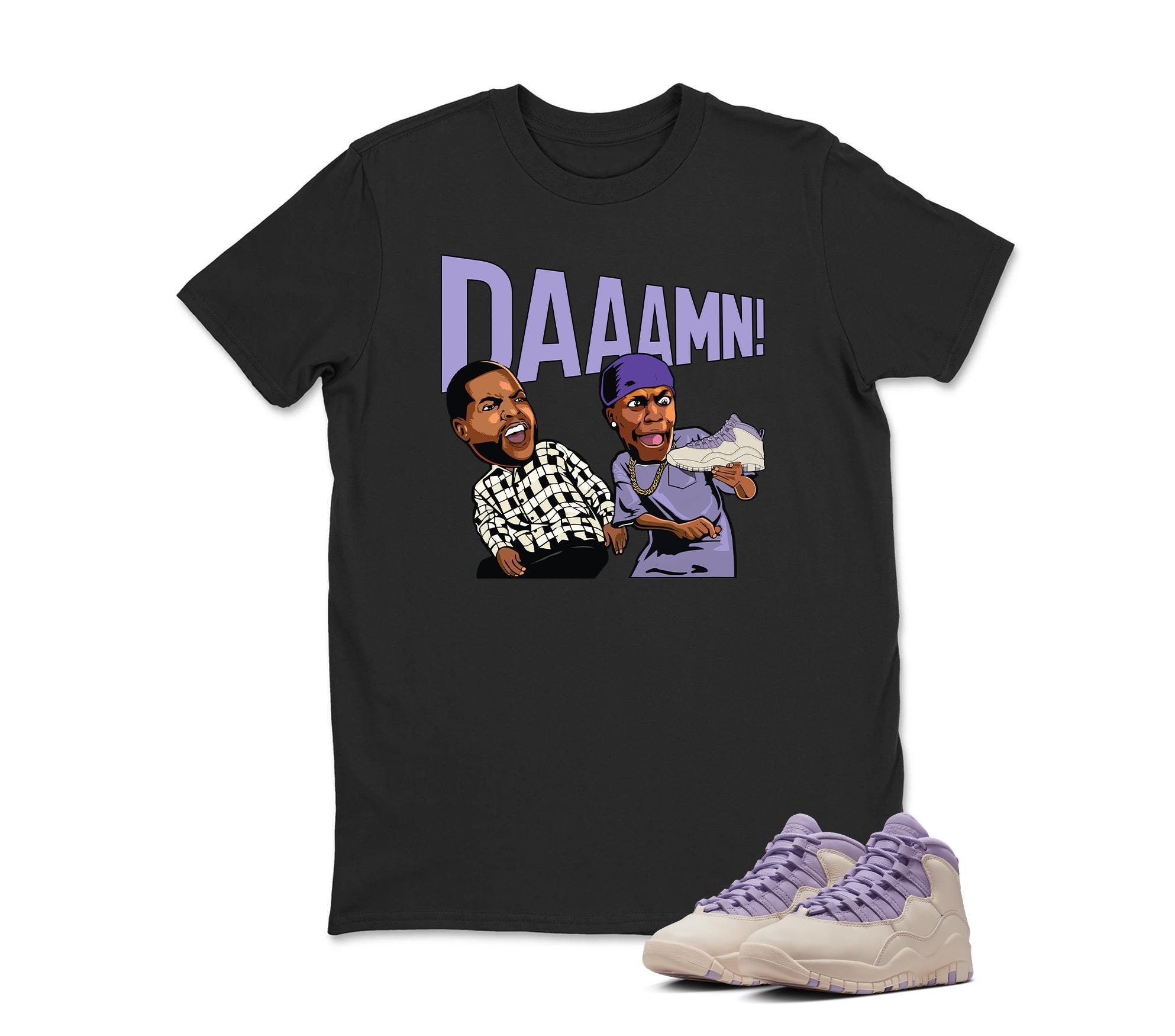 DAAAMN Sneaker T Shirt Matching Air Jordan 10 Retro "Hydrangeas"
