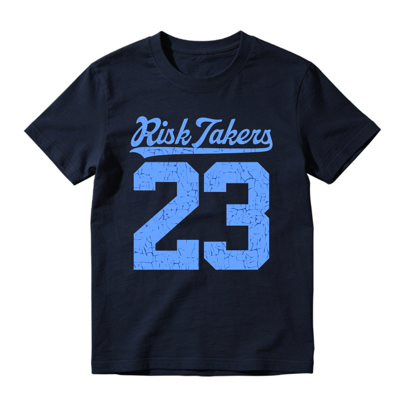 Risk Takers 23 Sneaker T Shirt Matching Jordan 14 University Blue