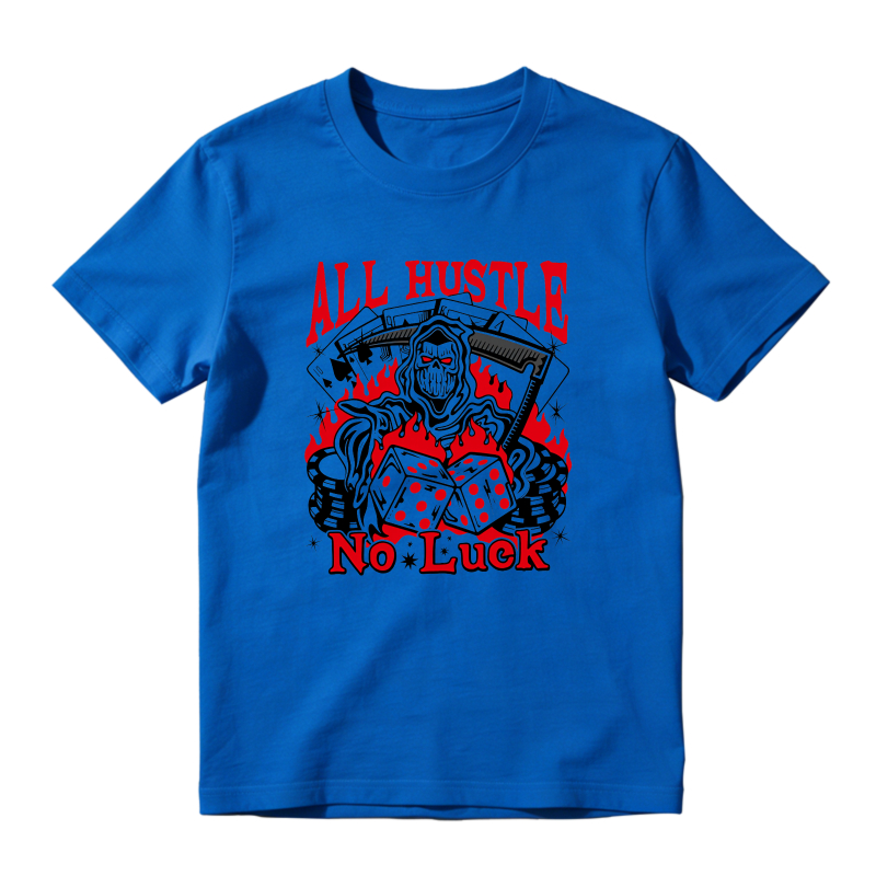 All Hustle No Luck Skull Dice And Cards Design Shirt To Match Air Jordan 13 Chicago - Sneaker Match Shirt