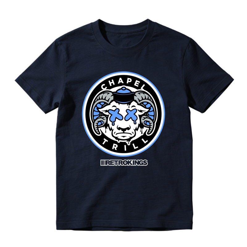 Chapel Trill Ram Logo Design Sneaker T Shirt Matching Jordan 14 University Blue