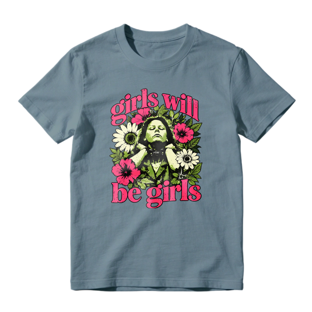 Girls Will Be Girls Floral Witch Graphic T-shirt