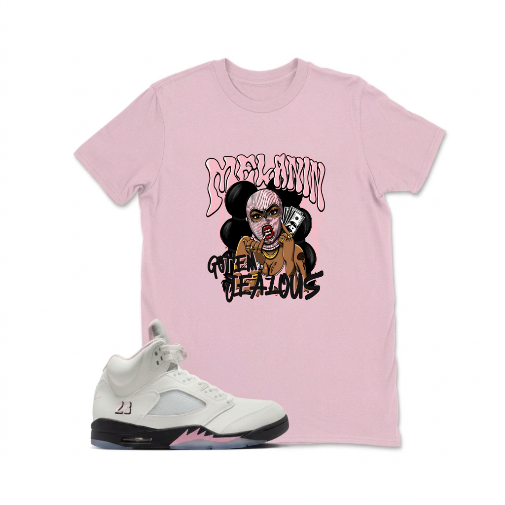 Pink Queen Cartoon Character Design Sneaker T Shirt Matching  Air Jordan 5 Retro OG AJ5 Medium Soft Pink