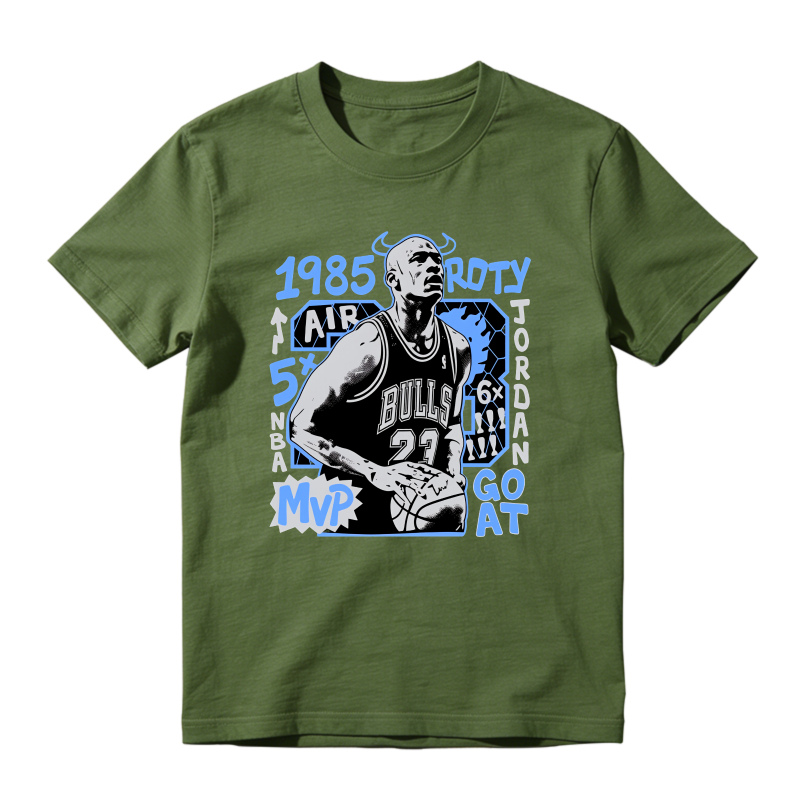 Michael Jordan Bulls 1985 Roto Mvp Go At Sneaker T Shirt Matching Jordan 14 University Blue