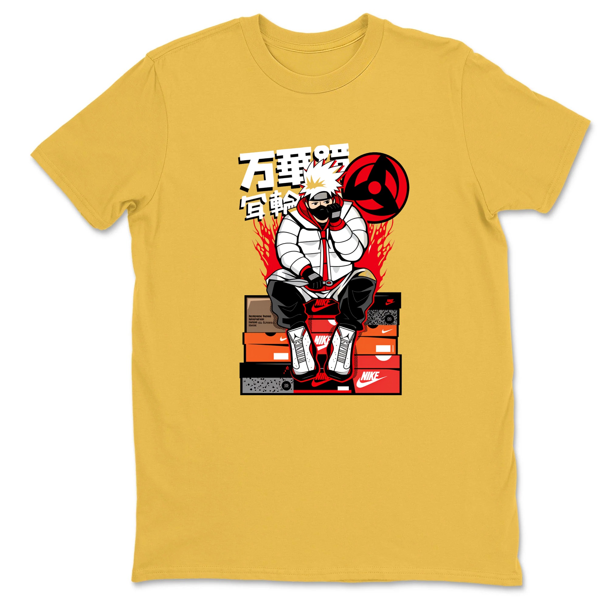 Manga Character Sitting On Boxes Sneaker T Shirt Matching Jordan 13 OG Chicago Red/White