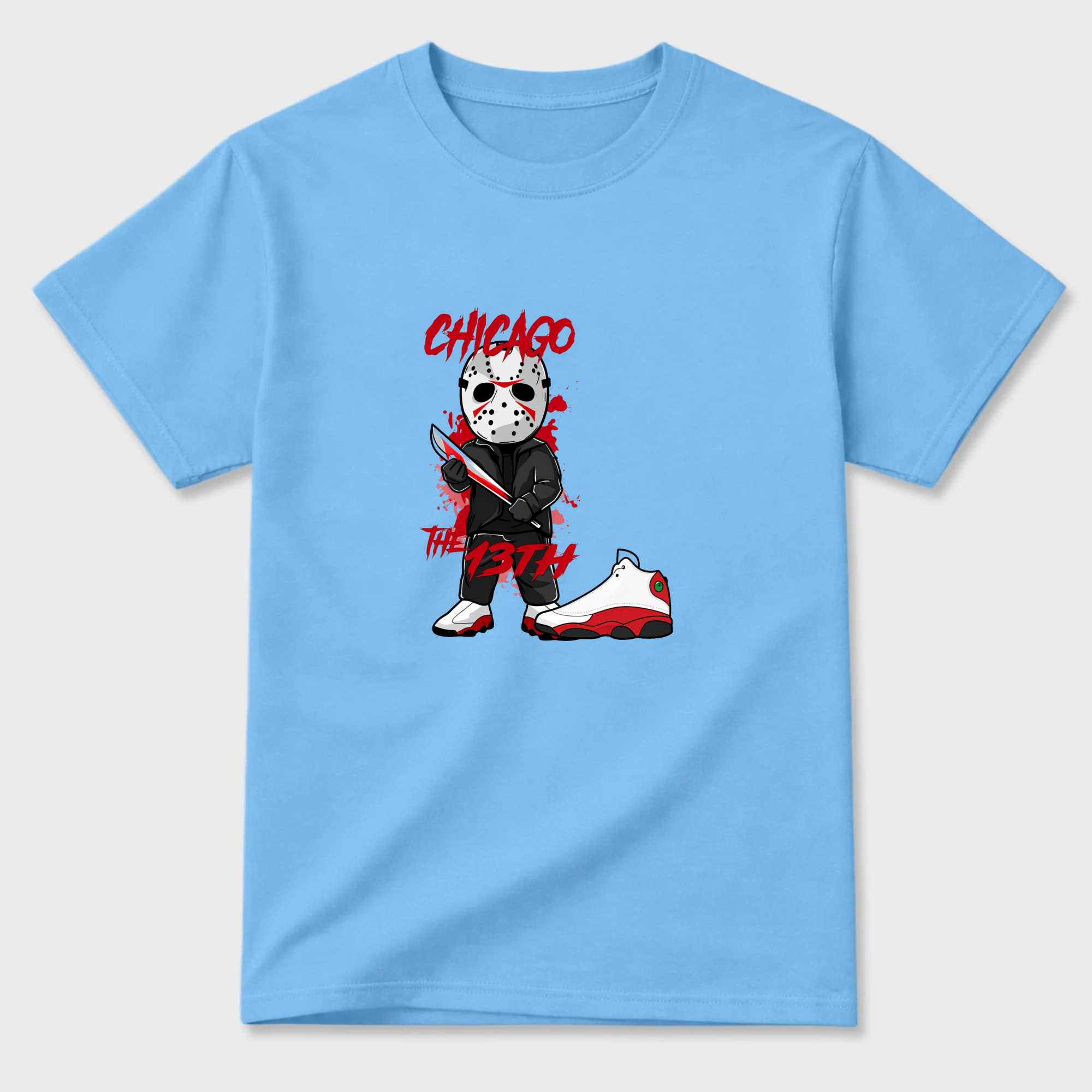 Chicago The 13th Jason Sneaker T Shirt Matching Jordan 13 OG Chicago Red/White