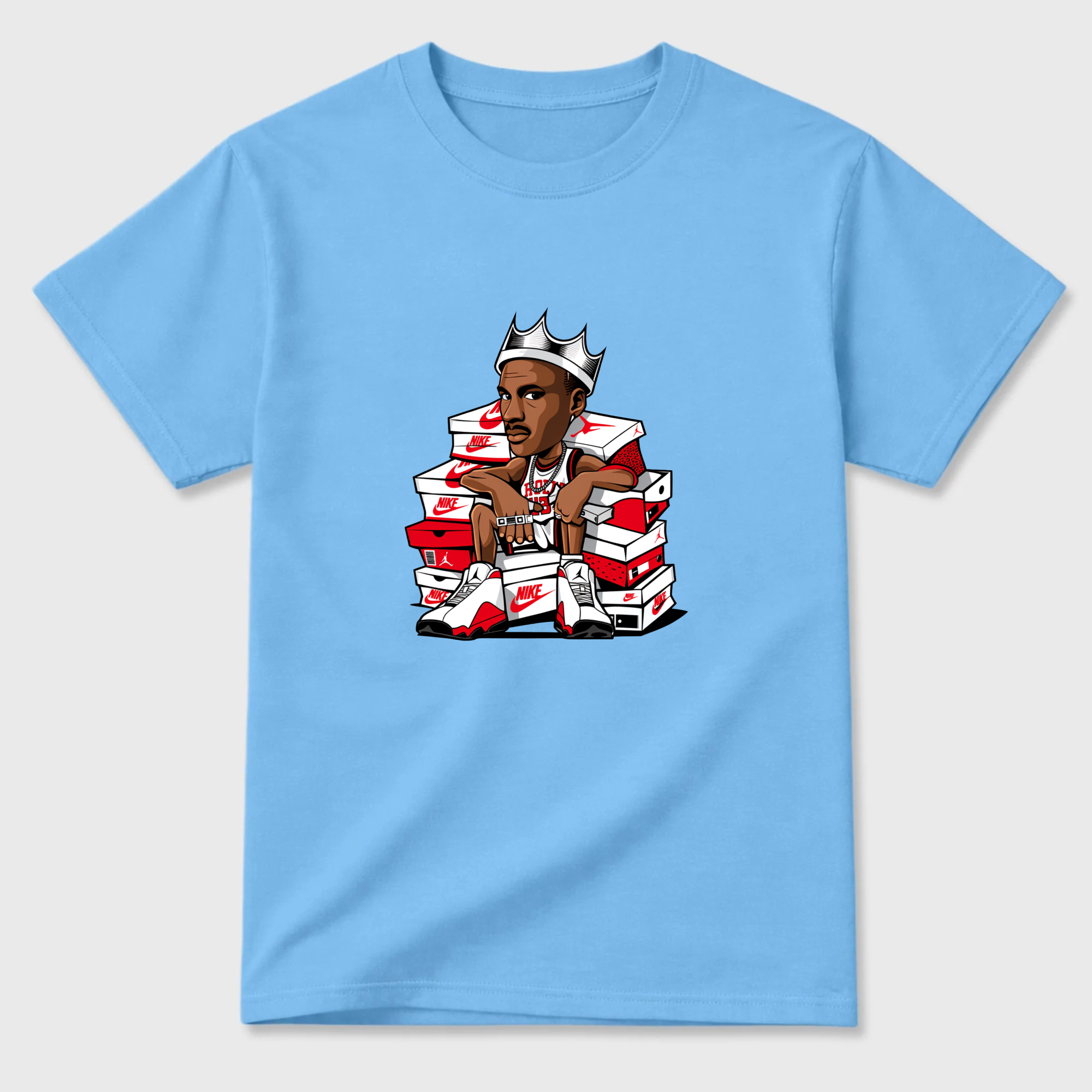 King On Shoe Boxes Sneaker T Shirt Matching Jordan 13 OG Chicago Red/White