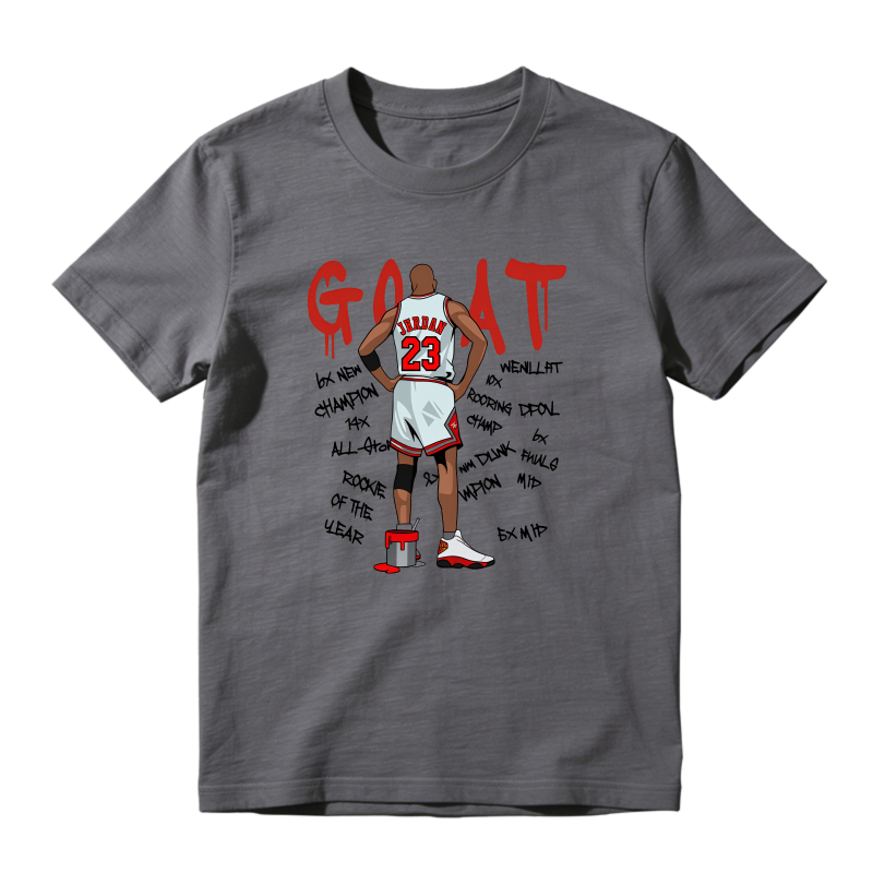 G O A T Michael Jordan 23 Chicago Bulls Champion All Star Rookie Of The Year Shirt To Match Air Jordan 13 Chicago Sneaker Match Shirt