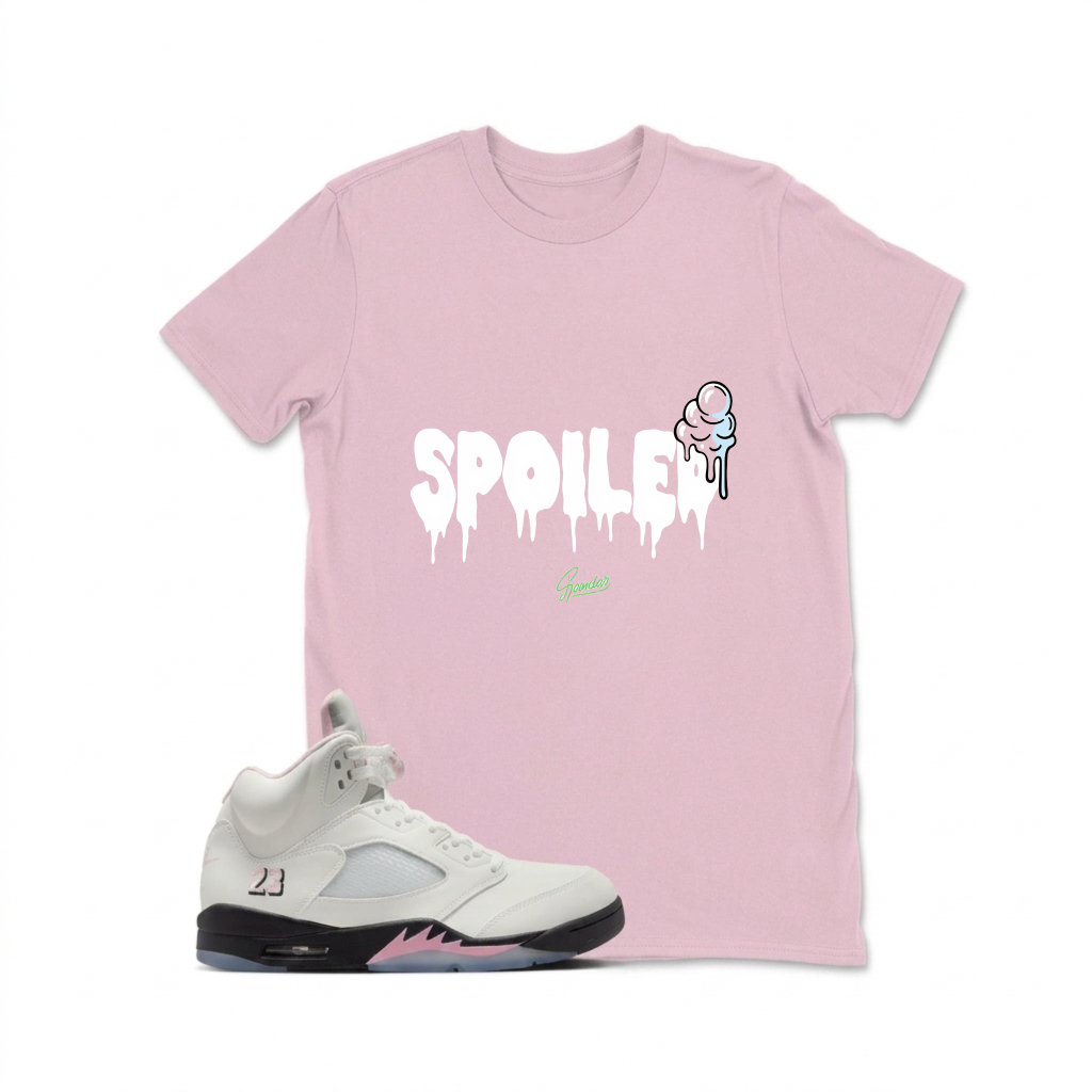 Spoiled Ice Cream Drip Design Sneaker T Shirt Matching  Air Jordan 5 Retro OG AJ5 Medium Soft Pink
