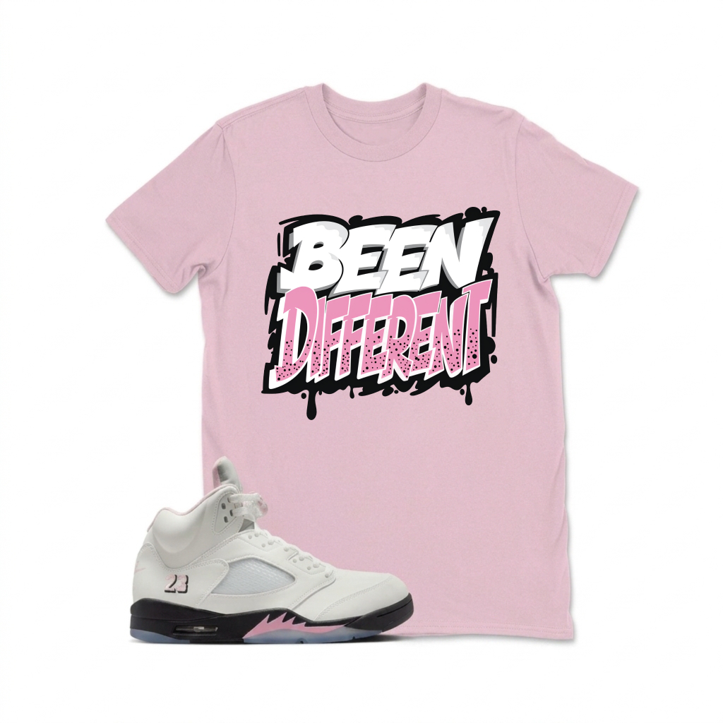Been Different Graffiti Style Print Sneaker T Shirt Matching  Air Jordan 5 Retro OG AJ5 Medium Soft Pink