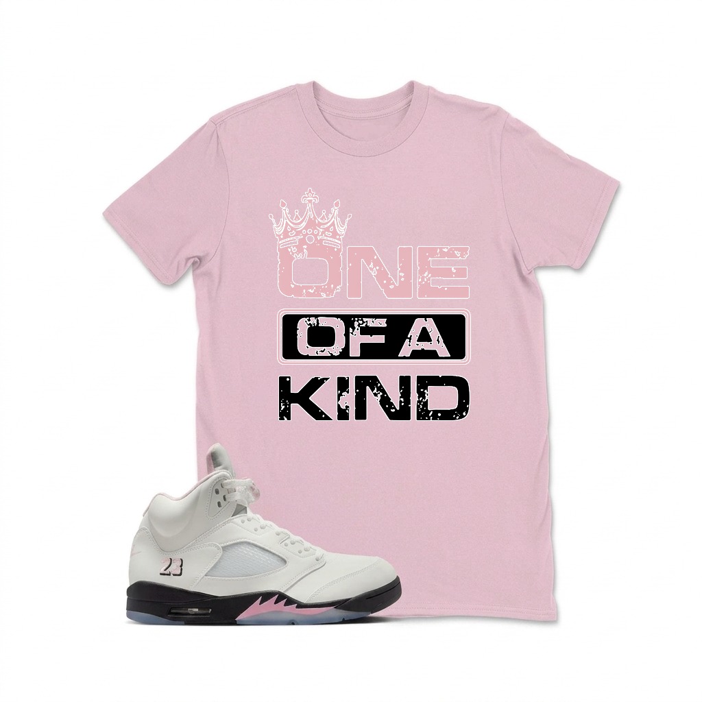 One Of A Kind Crown Sneaker T Shirt Matching  Air Jordan 5 Retro OG AJ5 Medium Soft Pink
