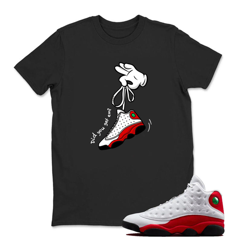 Cartoon Hands Sneaker T Shirt Matching Jordan 13 OG Chicago Red/White