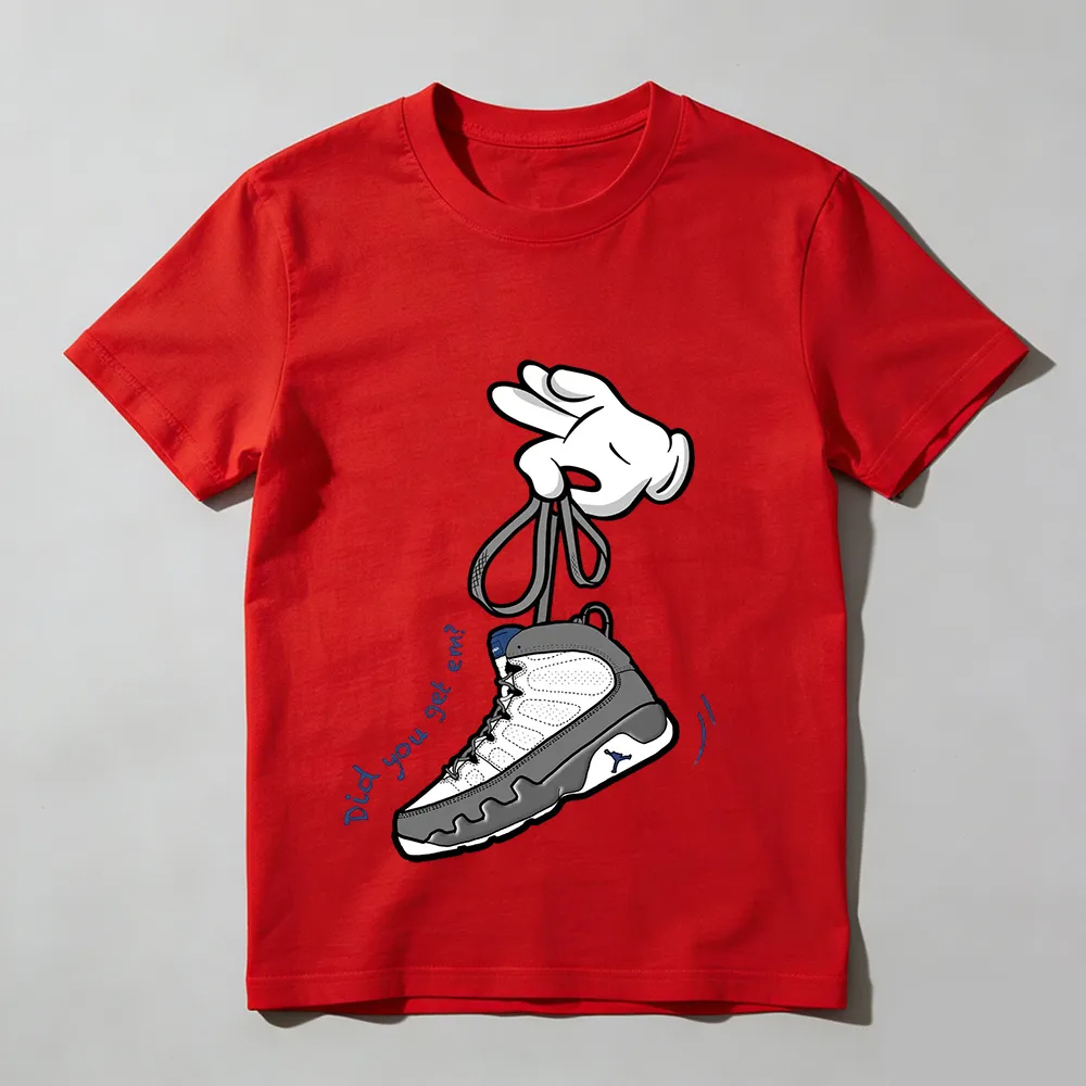 Cartoon Hands Graphic Sneaker T Shirt Matching Air Jordan 9 FLINT GREY Sneaker