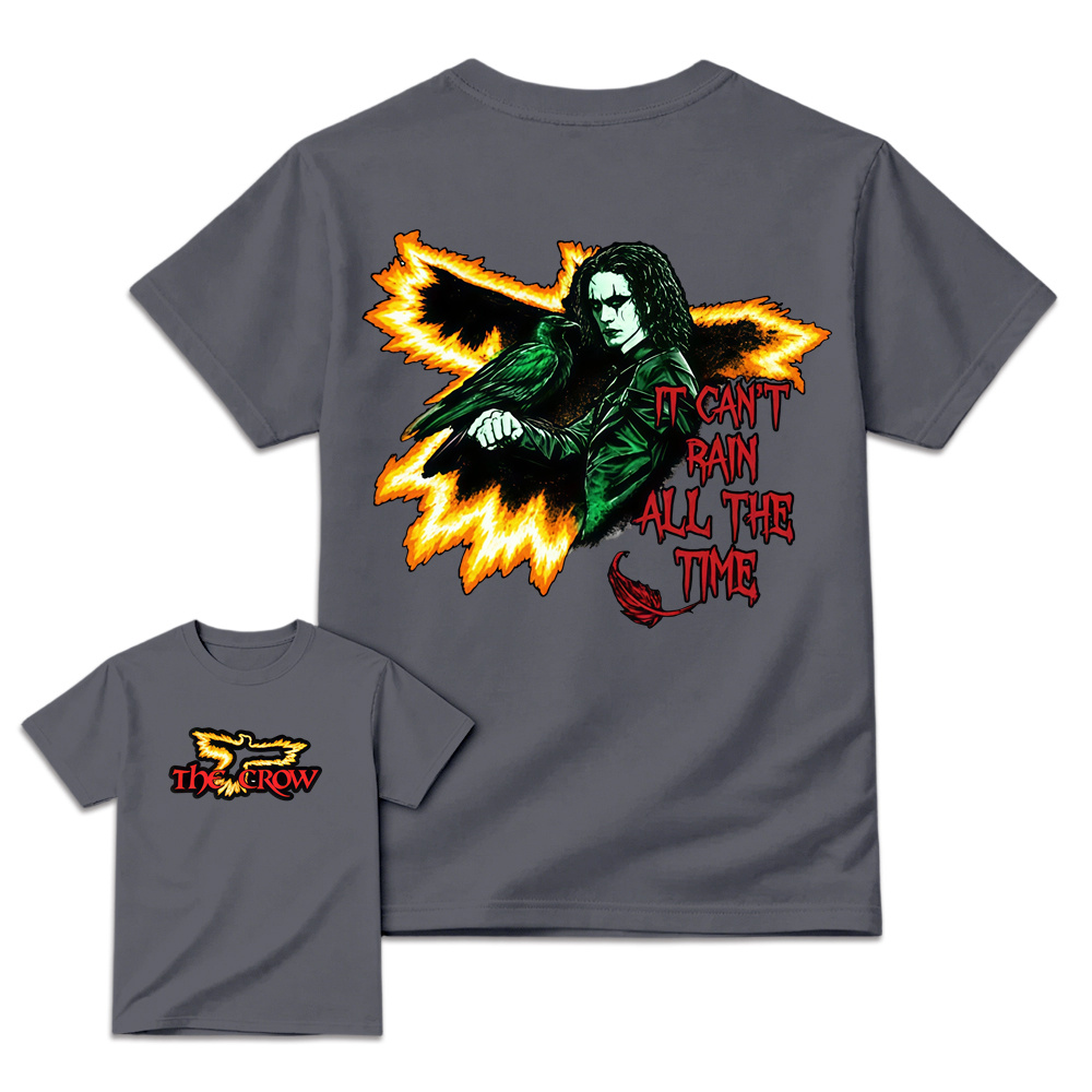  "It Can't Rain All The Time" Flame Raven Gothic T-Shirt