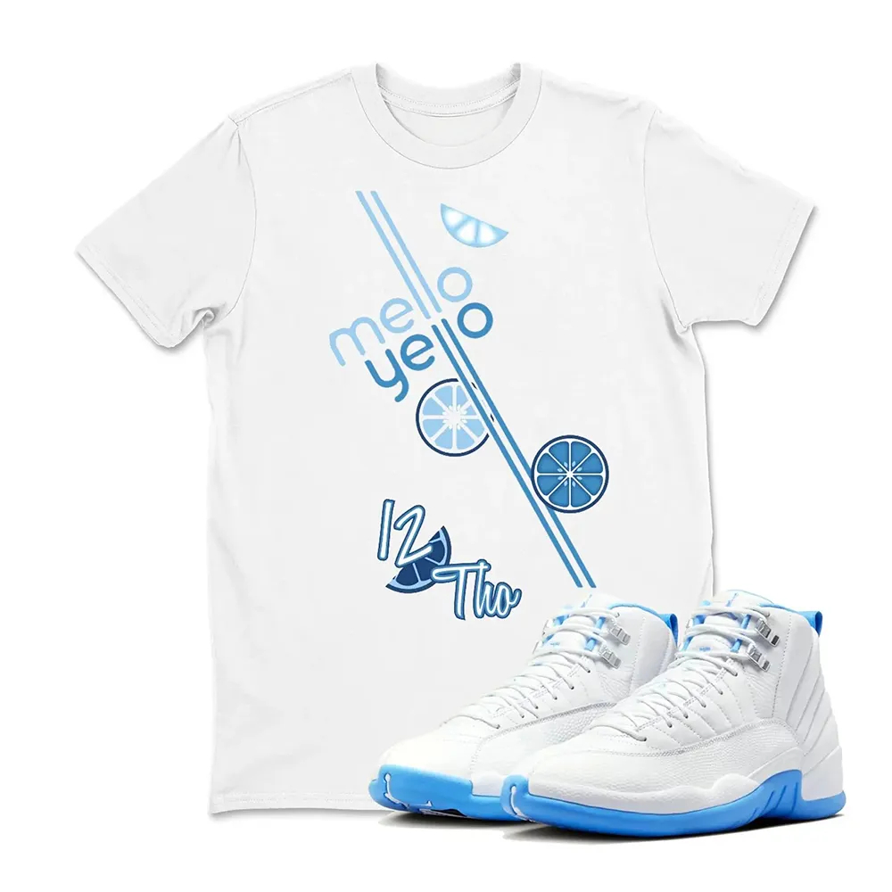 Gift for Jordan Fans Sneaker T Shirt Matching Jordan 12 Melo University blue Carolina blue