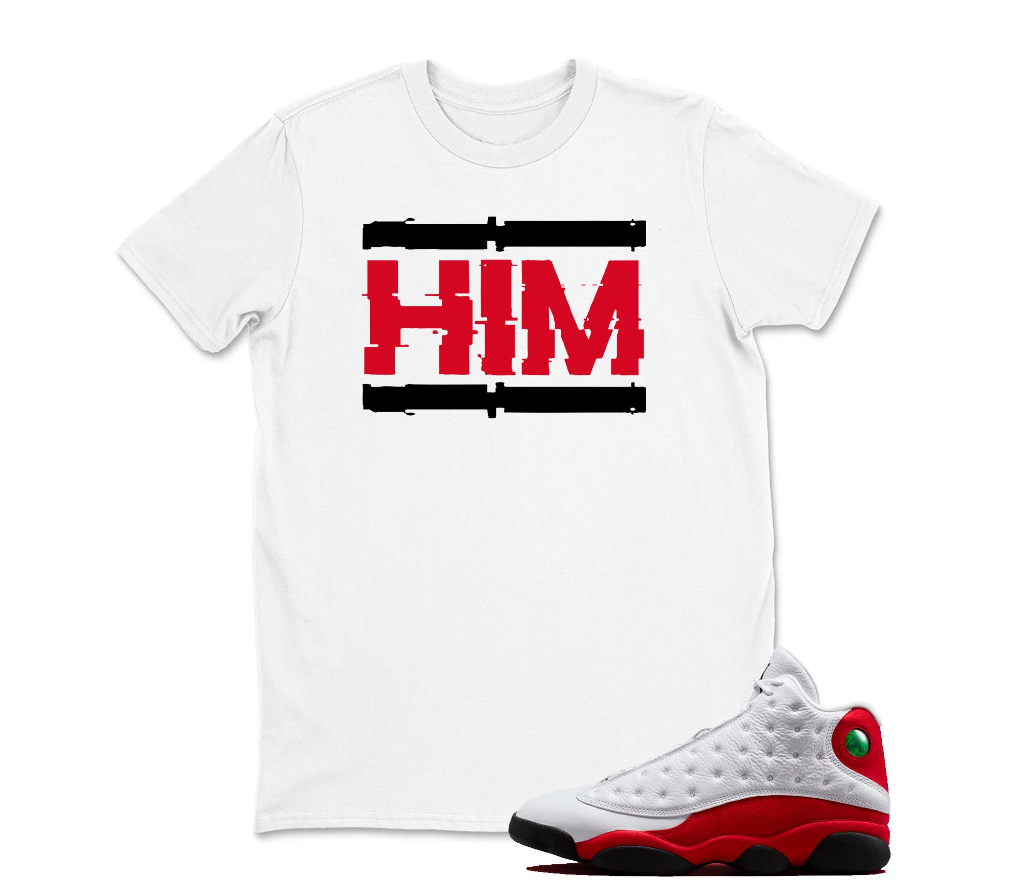 HIM Sneaker T Shirt Matching Jordan 13 OG Chicago Red/White