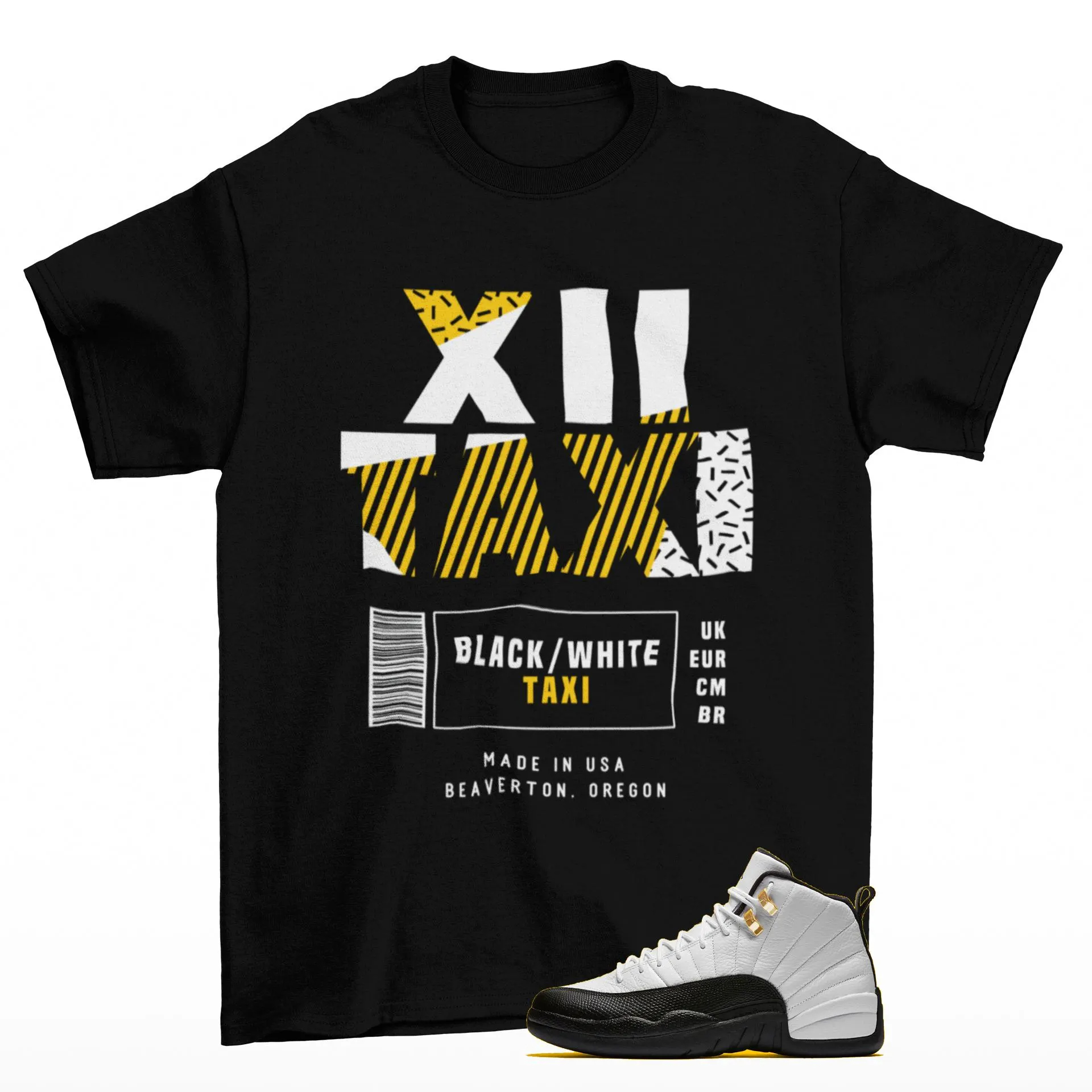 Taxi Label Sneaker T Shirt Matching Jordan 12 Retro Taxi Sneaker