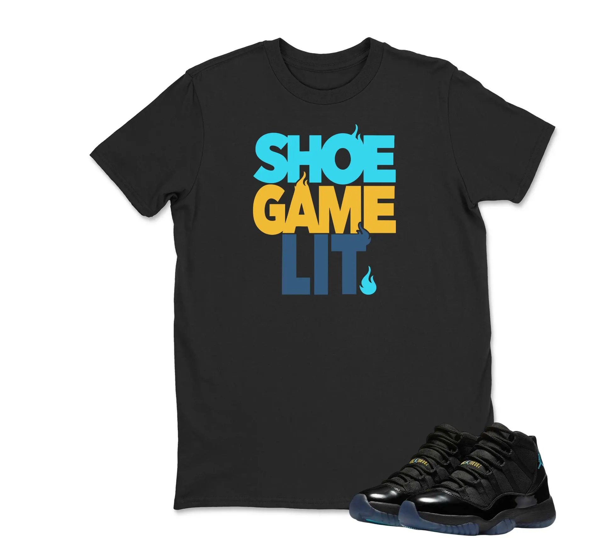 Jordan 11 Gamma Blue Matching Tee – Martin Style Unisex Sneaker Top