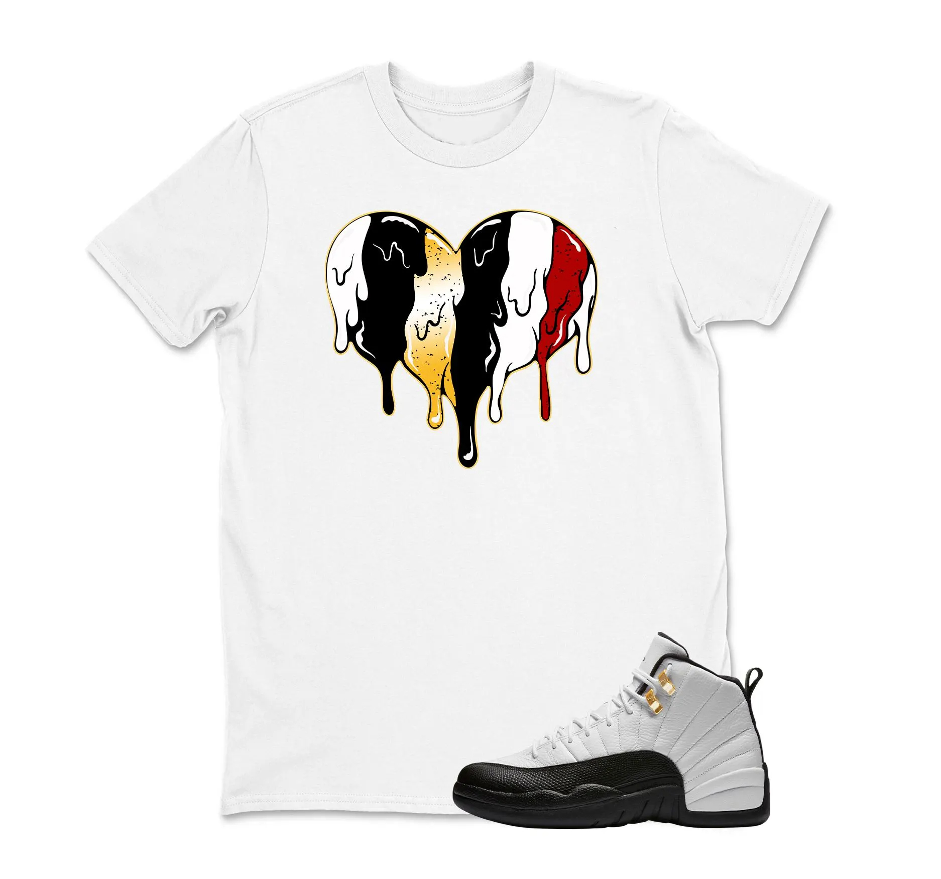 Heart Sneaker T Shirt Matching Jordan 12 Retro Taxi Sneaker