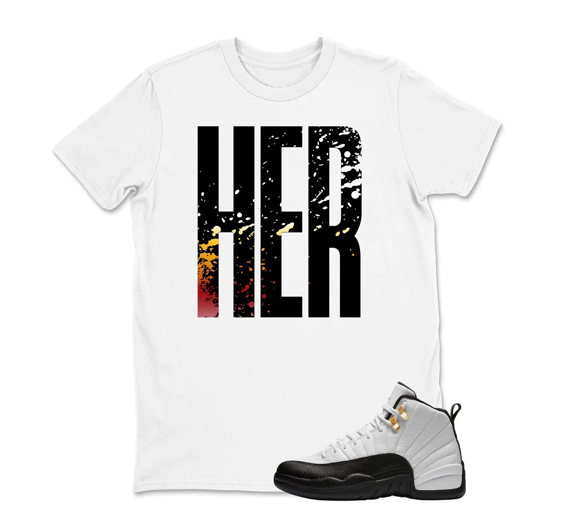 HER Sneaker T Shirt Matching Jordan 12 Retro Taxi Sneaker