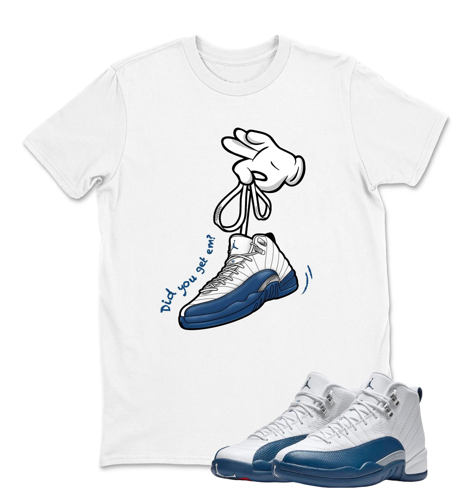 Cartoon Hands Sneaker T Shirt Matching Jordan Retro 12 French Blue Sneaker