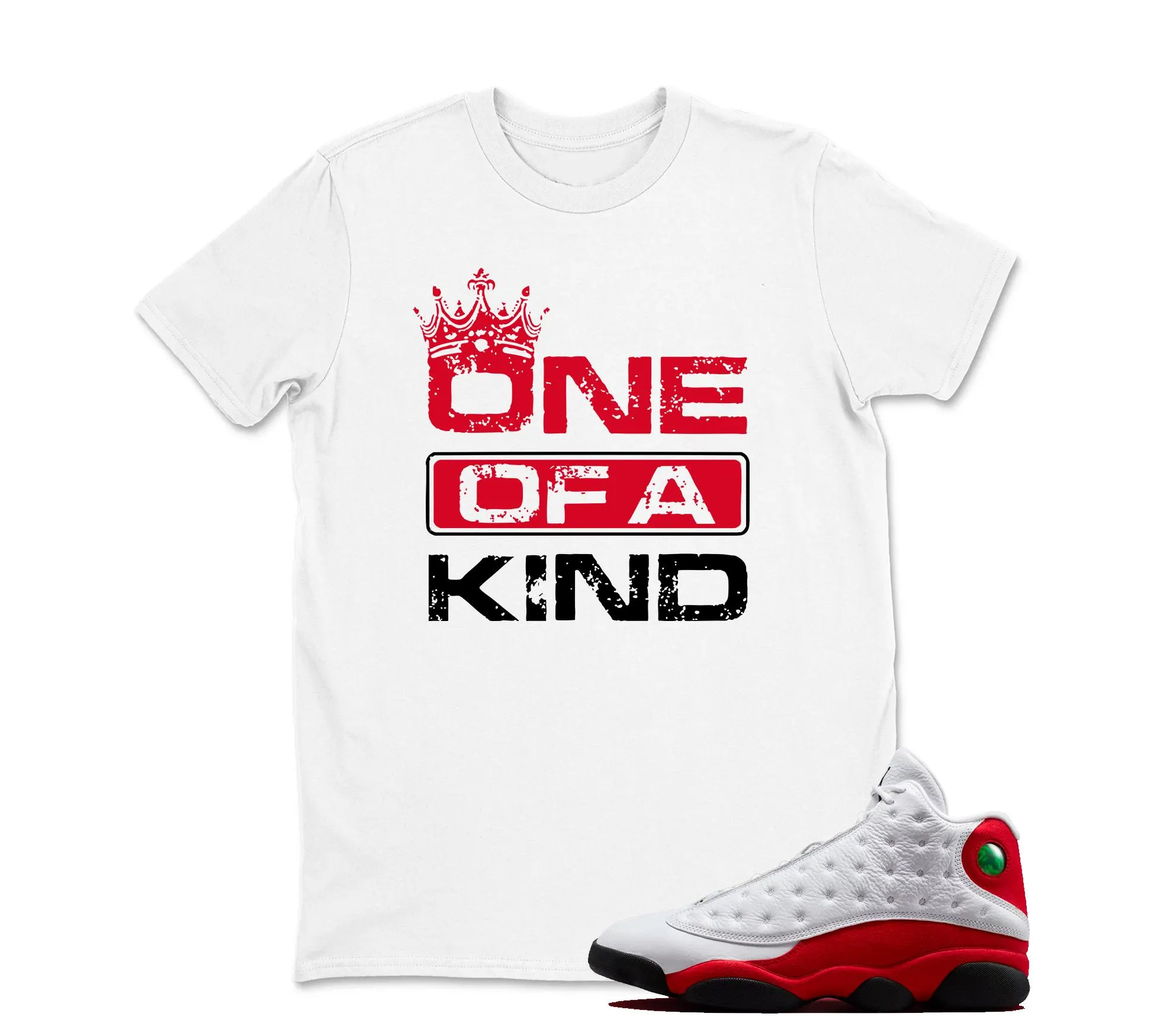 ONE OF A KIND Sneaker T Shirt Matching Jordan 13 OG Chicago Red/White