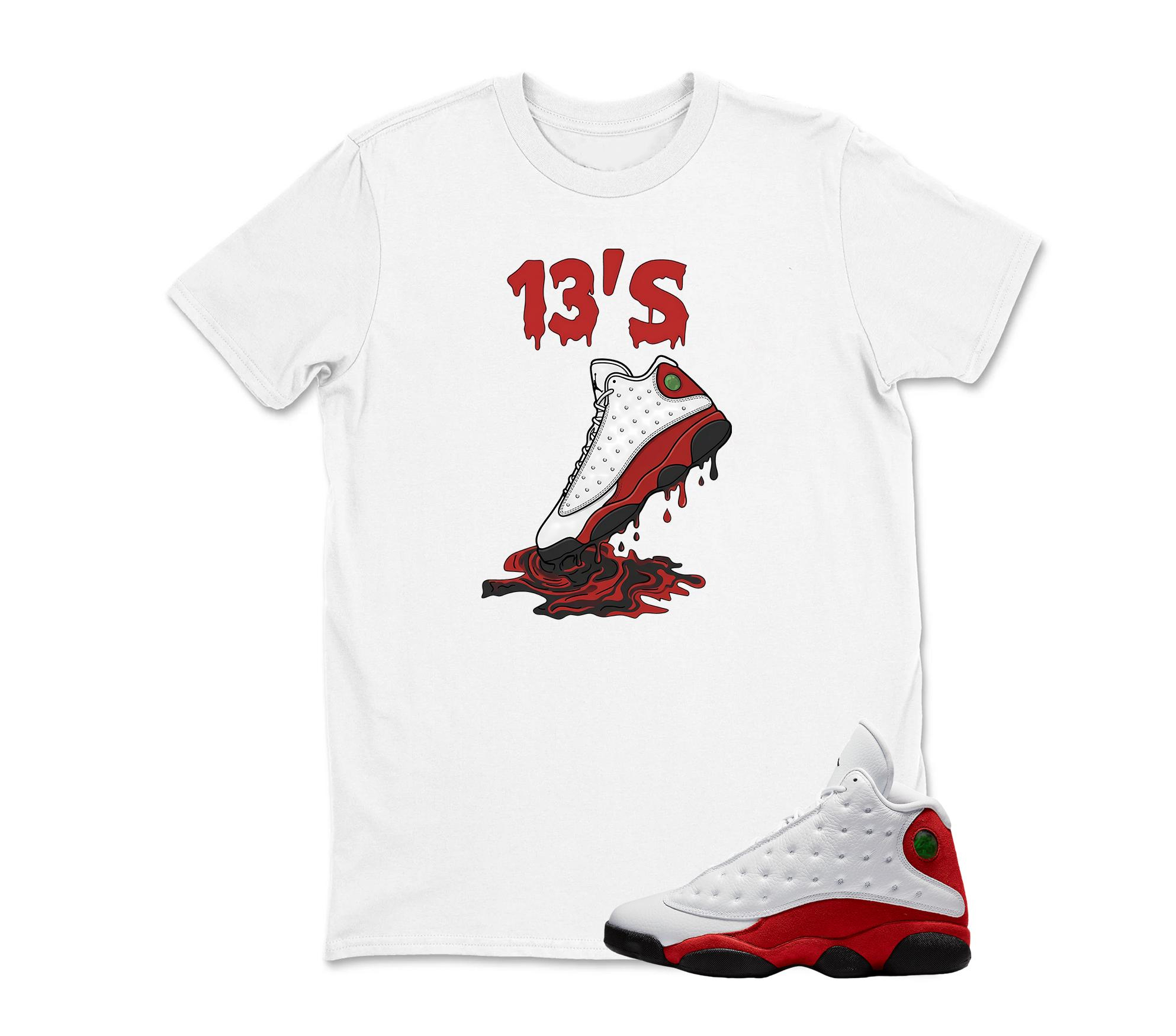 Dripping Shoe 13'S Sneaker T Shirt Matching Jordan 13 OG Chicago Red/White