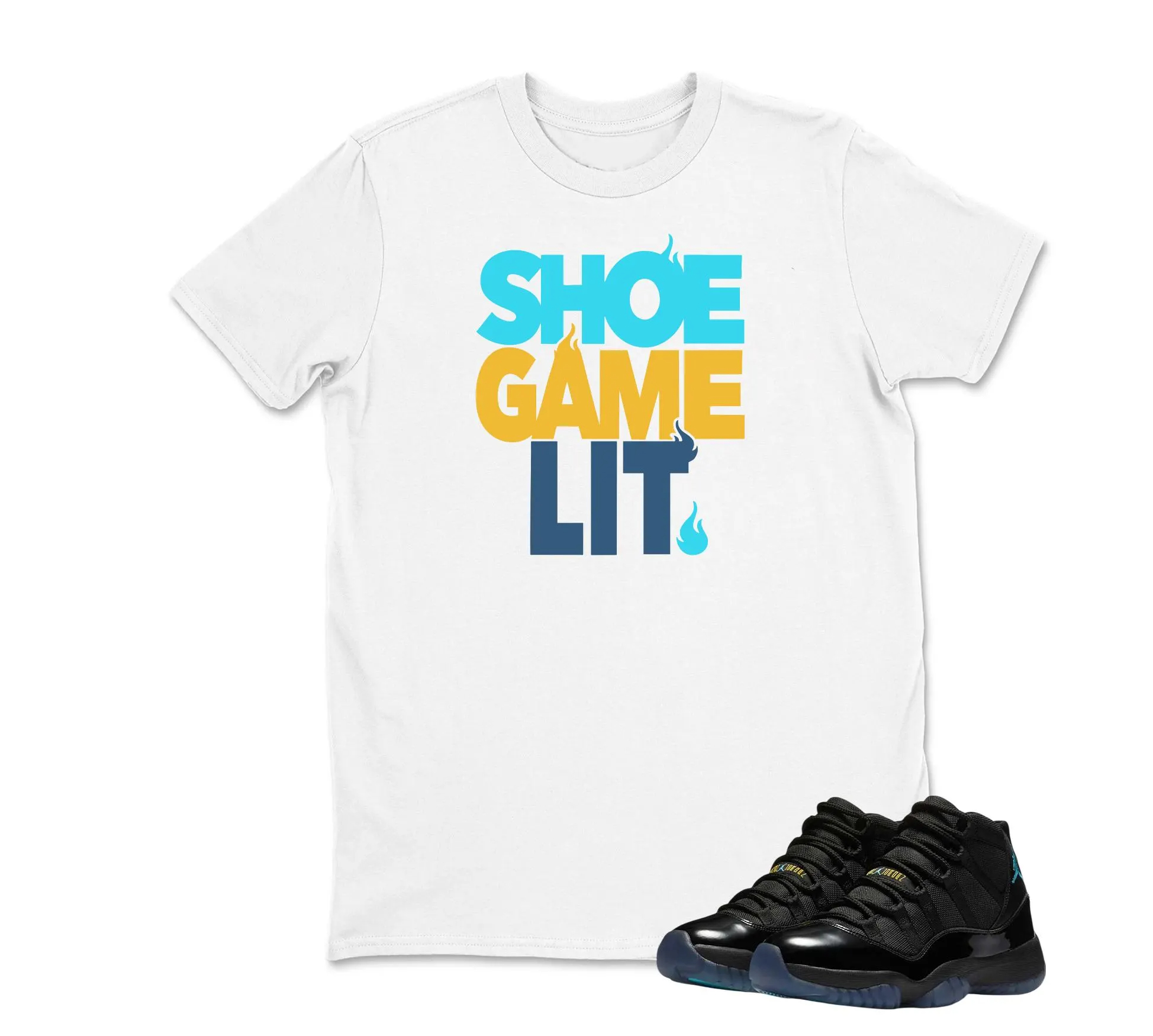 Jordan 11 Gamma Blue Matching Tee – Martin Style Unisex Sneaker Top