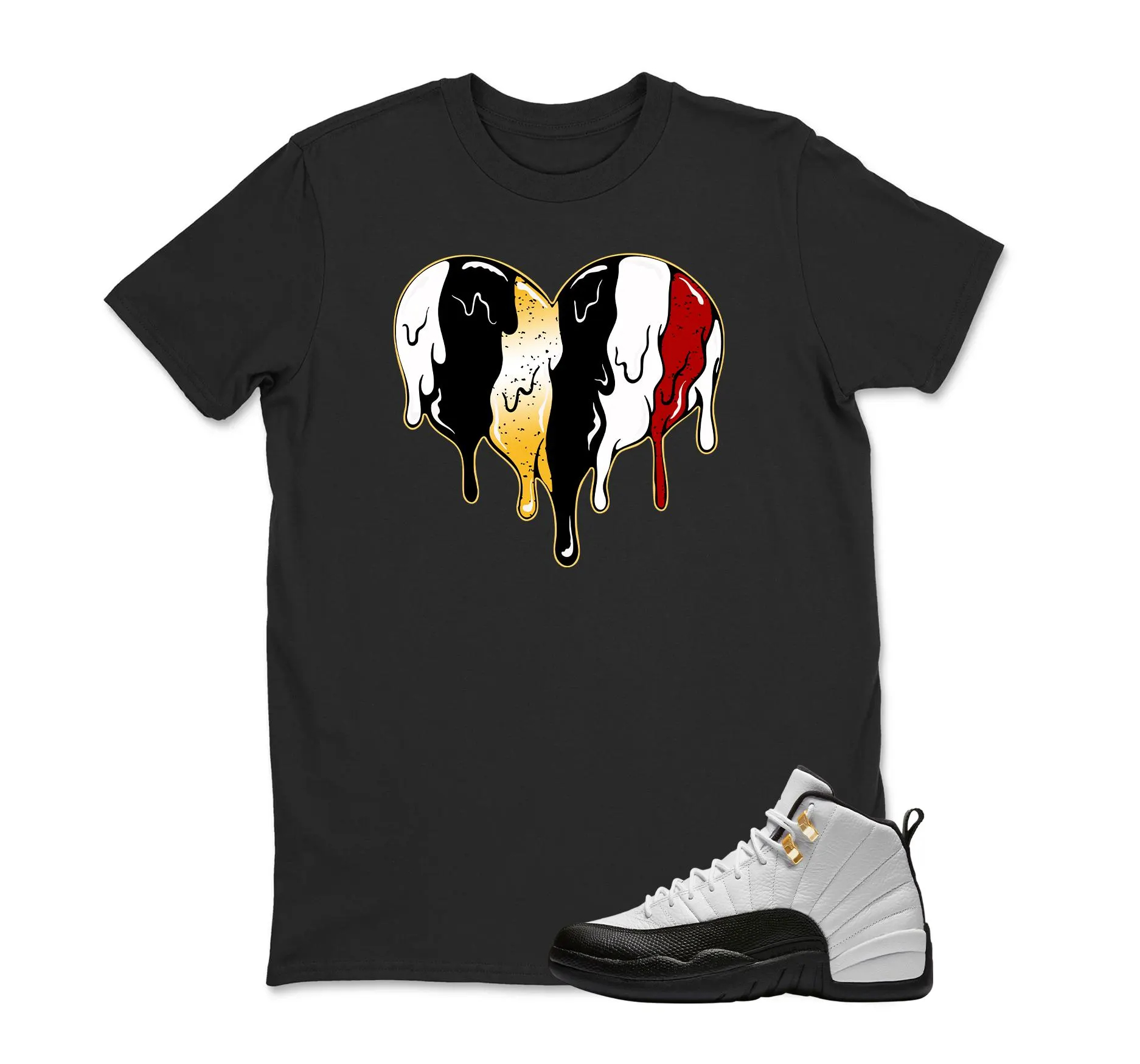 Heart Sneaker T Shirt Matching Jordan 12 Retro Taxi Sneaker