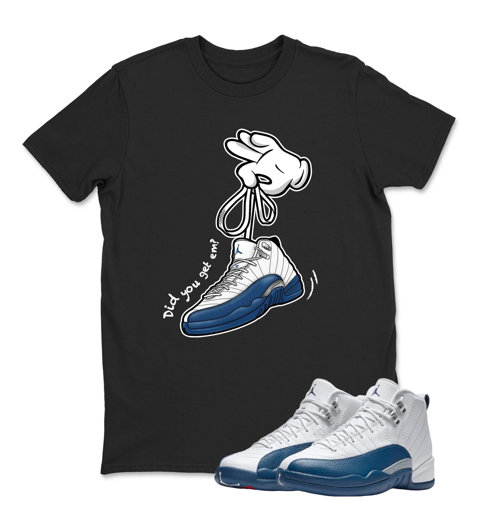 Cartoon Hands Sneaker T Shirt Matching Jordan Retro 12 French Blue Sneaker