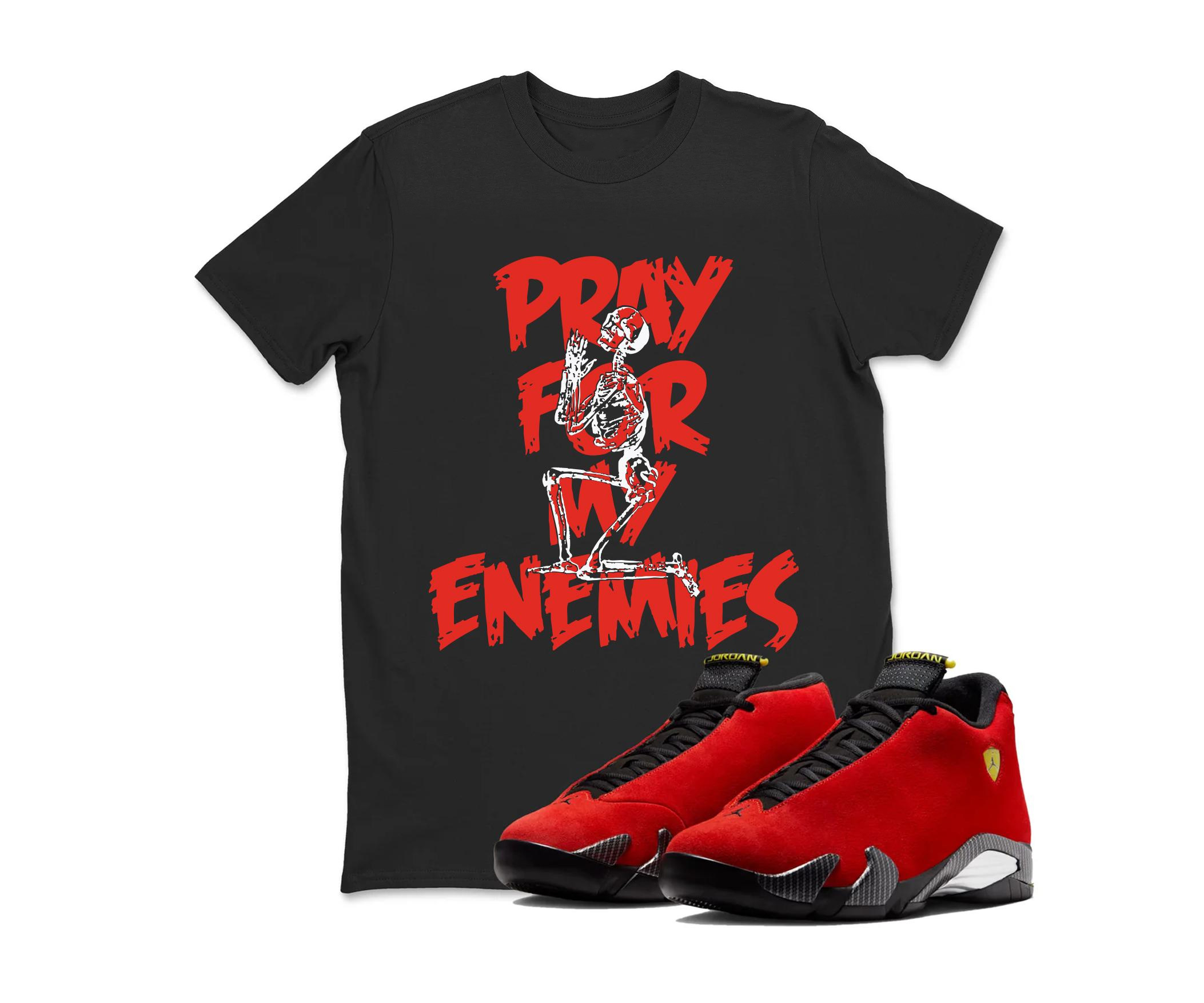 Enemies Air Sneaker Tees - Jordan 14 University Blue Matching Sneaker Tee Shirt Black