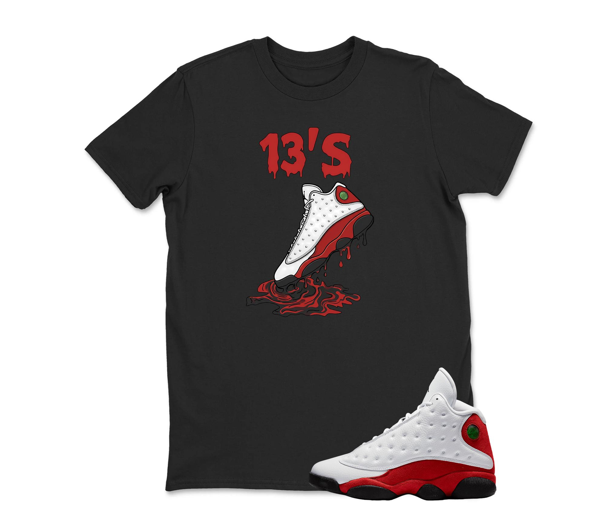 Dripping Shoe 13'S Sneaker T Shirt Matching Jordan 13 OG Chicago Red/White