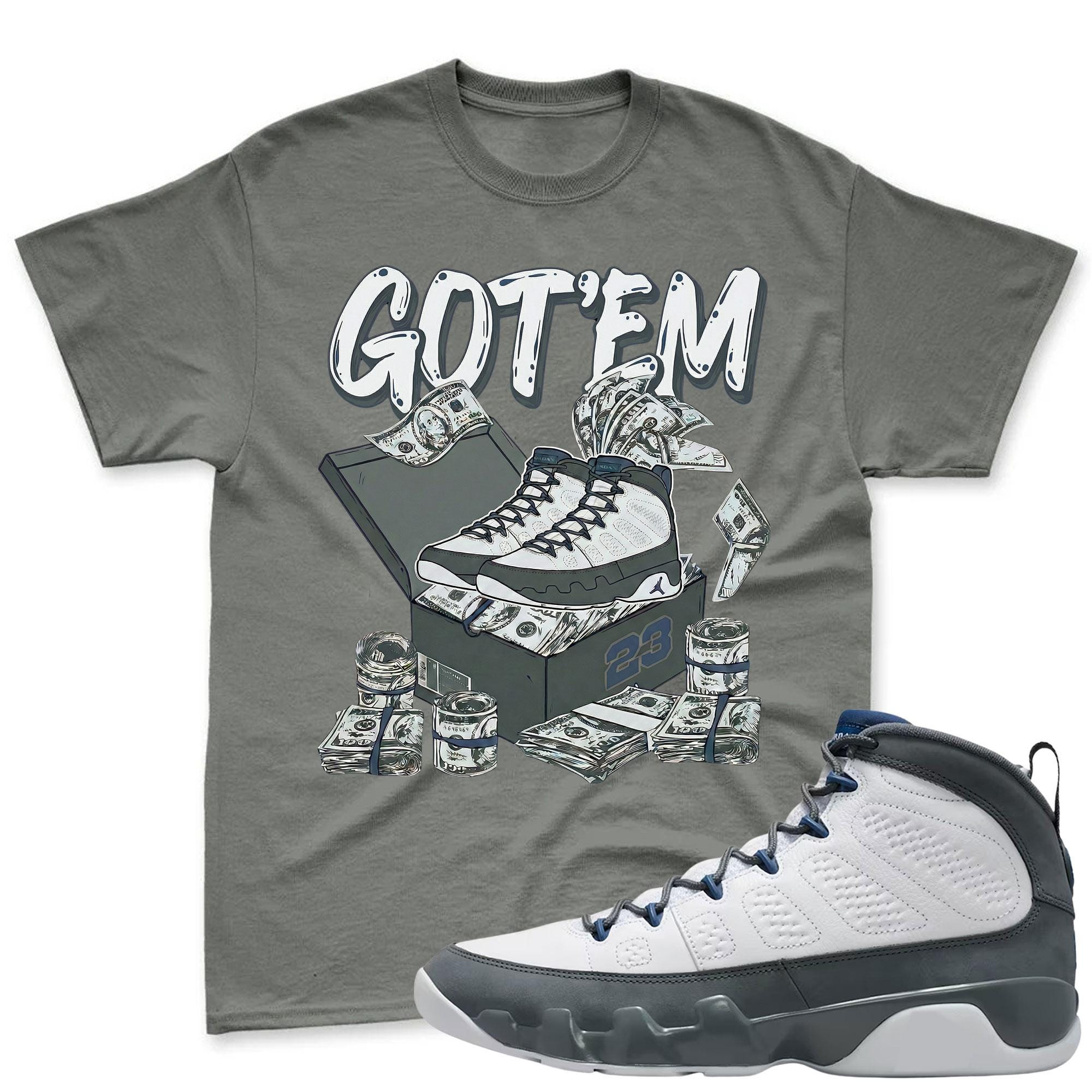 GOT'EM! Jordan 9 Flint Grey Sneaker Mactching Shirt