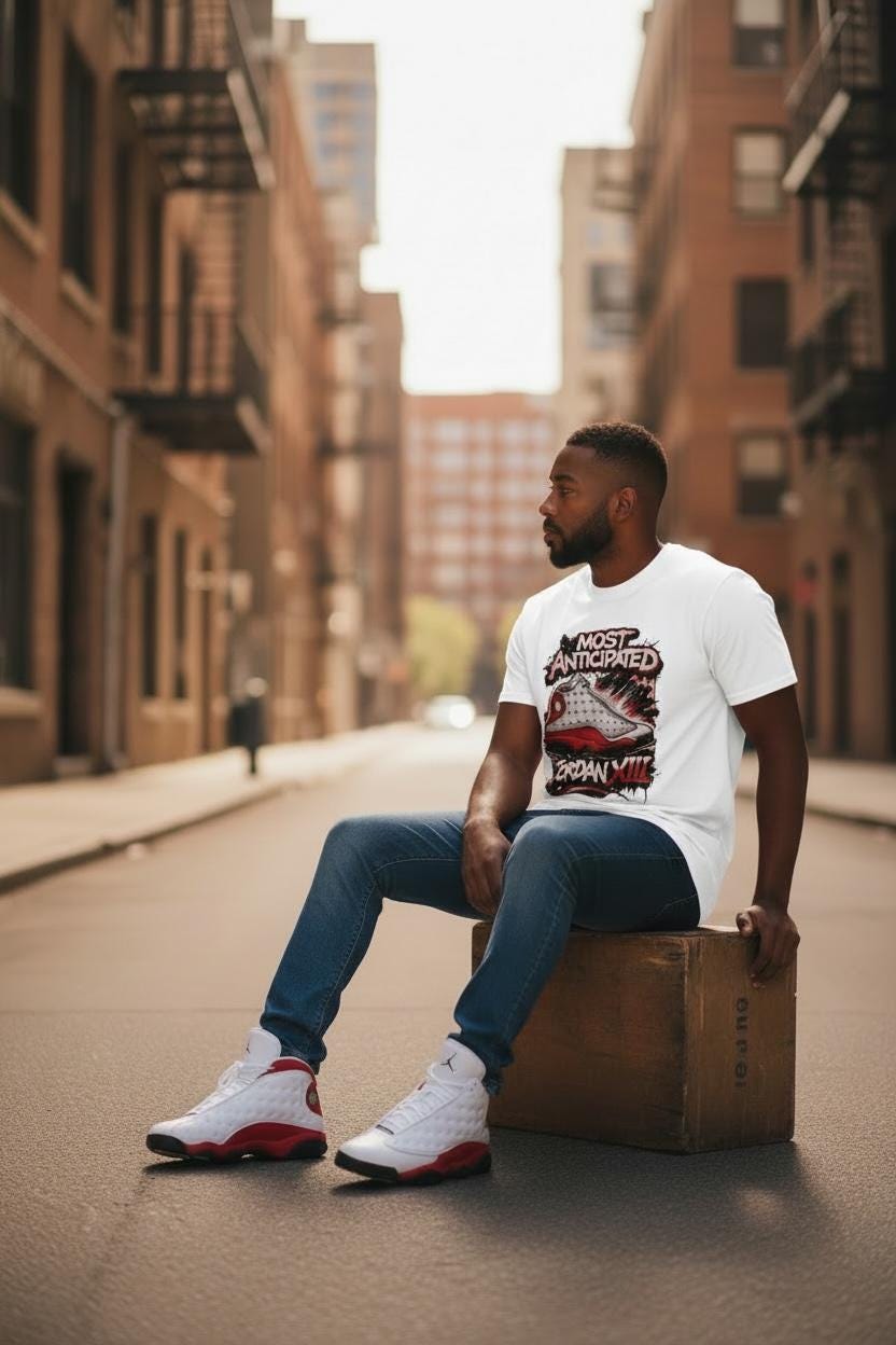 MOST ANTICIPATED Sneaker T Shirt Matching Jordan 13 OG Chicago Red/White