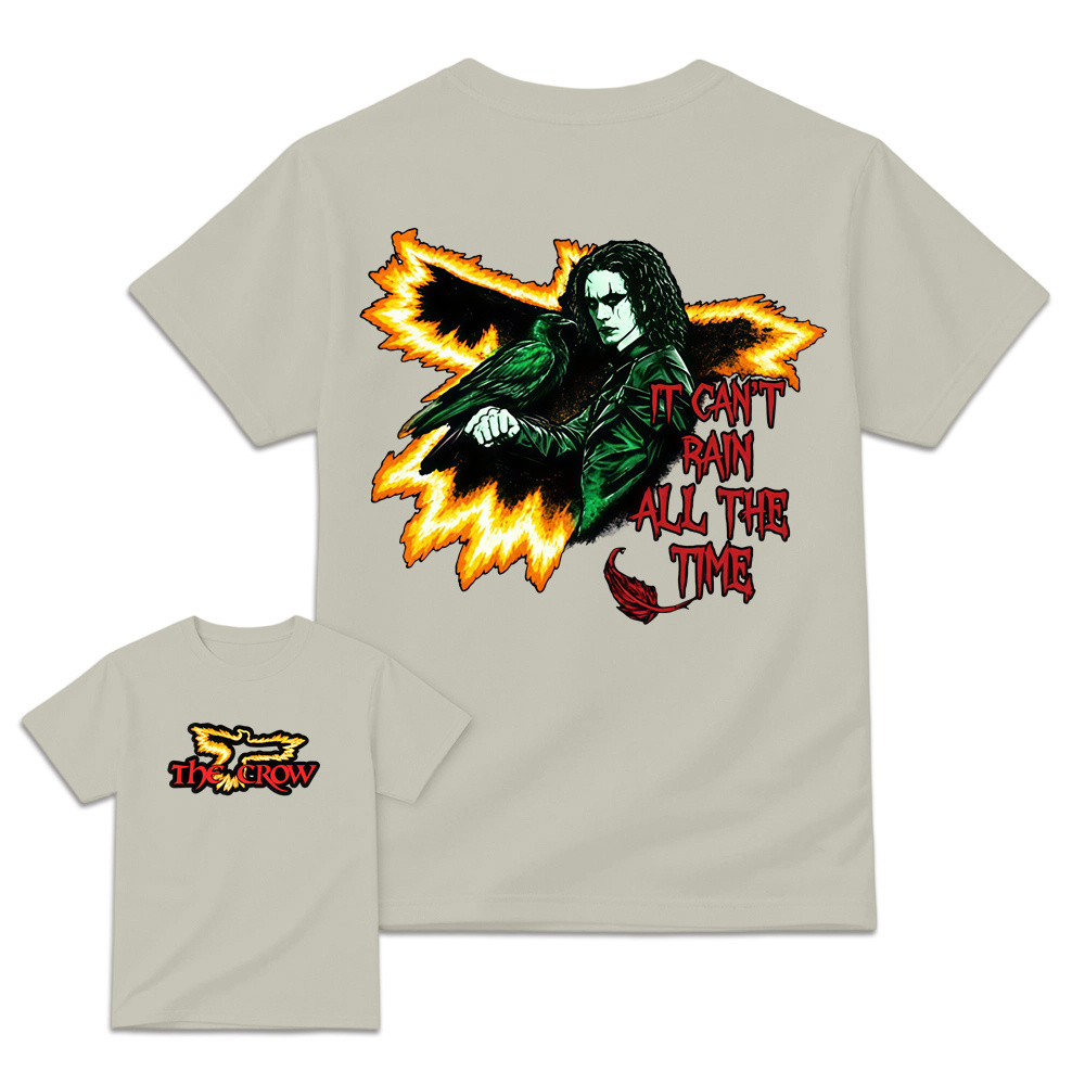  "It Can't Rain All The Time" Flame Raven Gothic T-Shirt